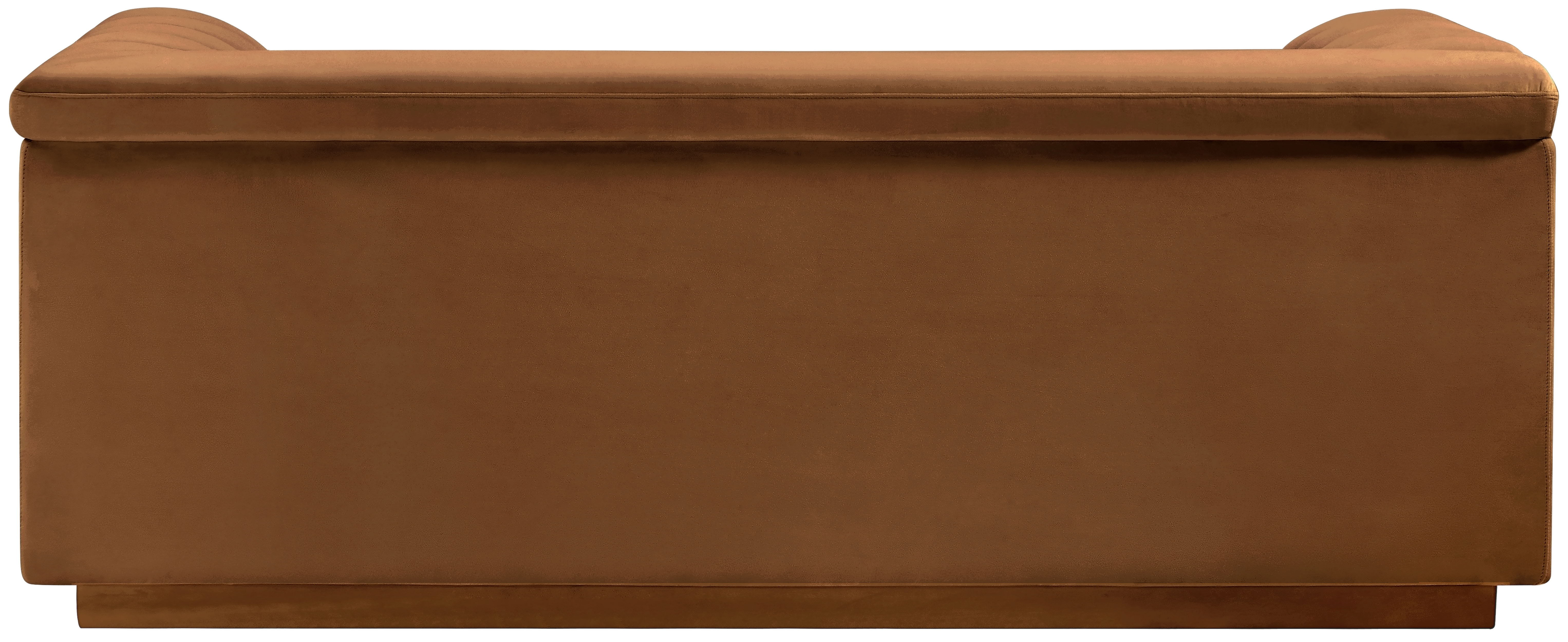 Cascade - Velvet Loveseat - Saddle