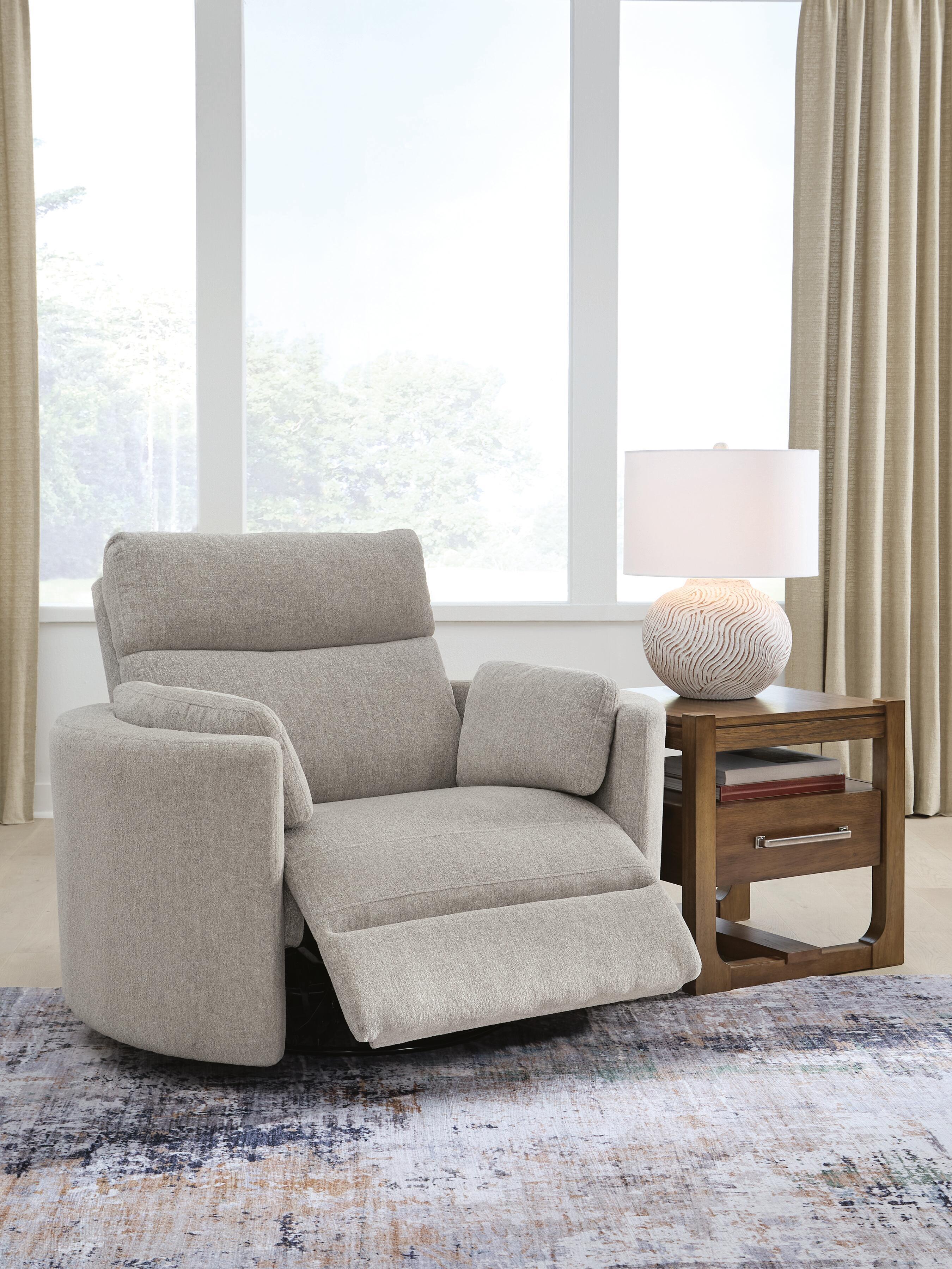 Ashley Furniture ModMax Luxe - Swivel Glider Power Recliner - Flint - Image 7