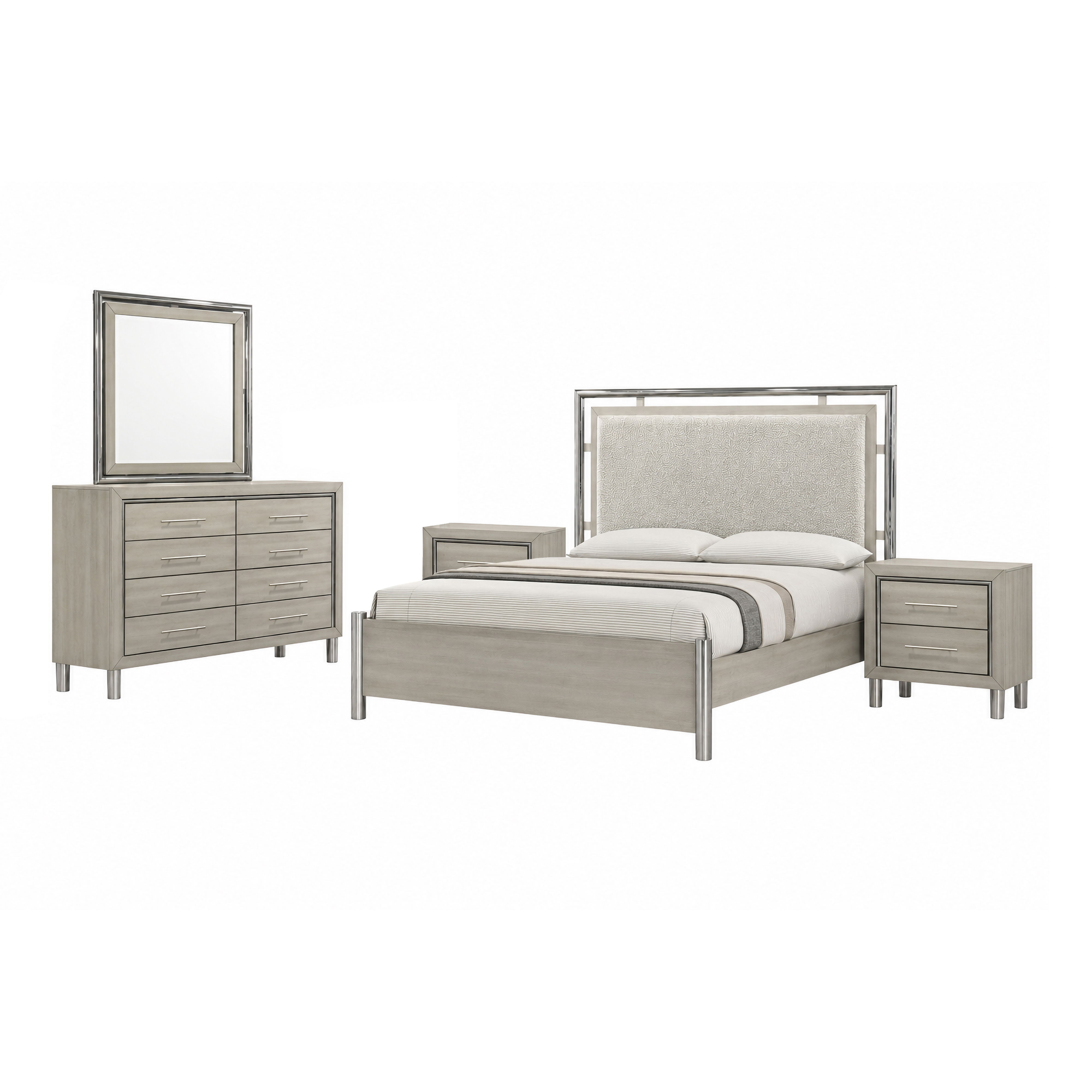 California King · 5 Pc · Bed, Dresser, Mirror, 2 Nightstands