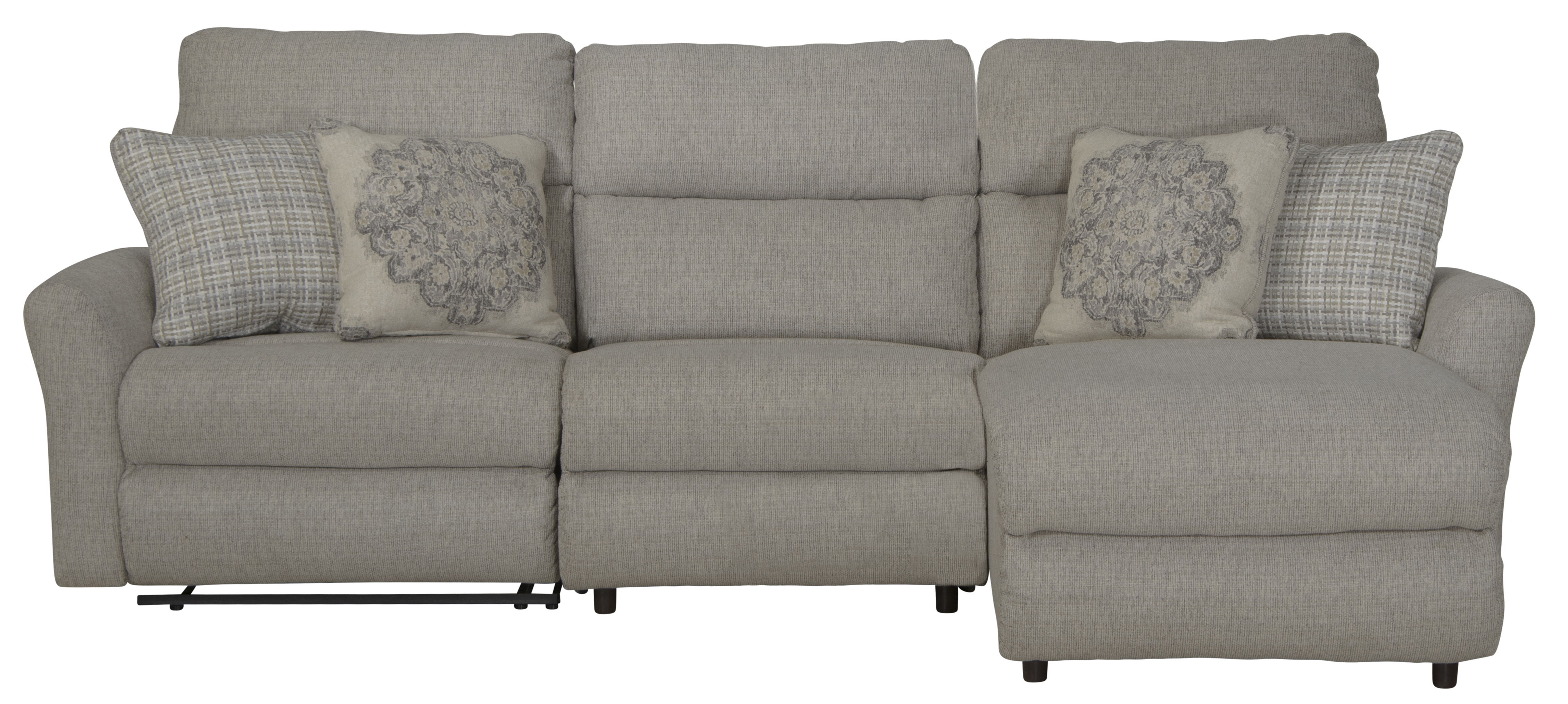 McPherson - 3 Piece Power Reclining Sectional With 1 RSF Lay-Back Chaise And 1 Lay-Flat Recliner - Beige