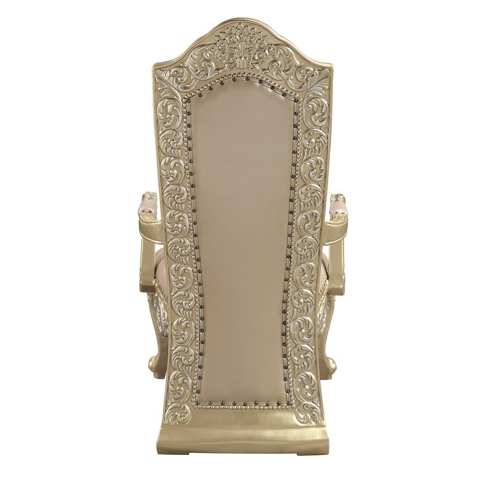 Vatican - Arm Chair (Set of 2) - Synthetic Leather & Champagne Silver, beige, view 3