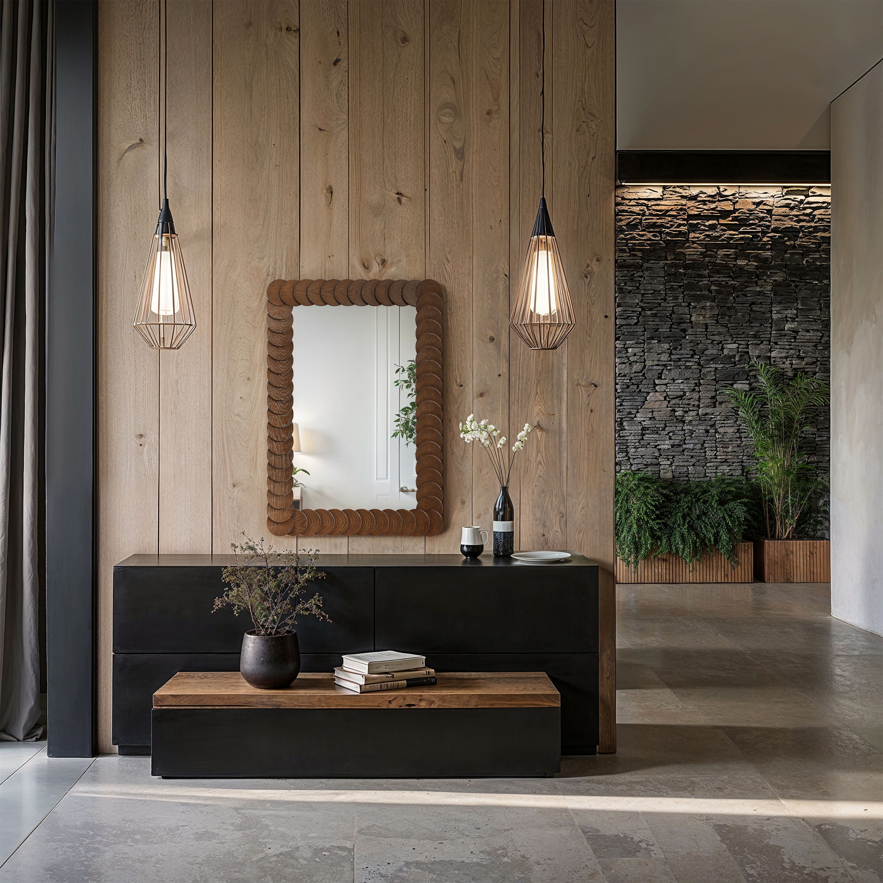 Revolve - Wood Mirror - Brown