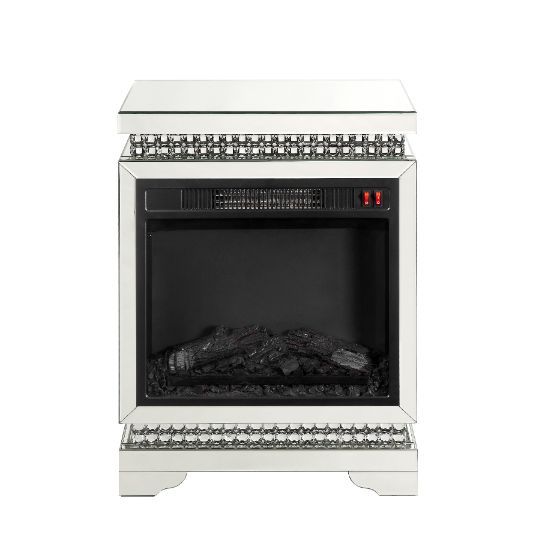 Lotus - Fireplace - Mirrored & Faux Ice Cube Crystals, silver, view 3
