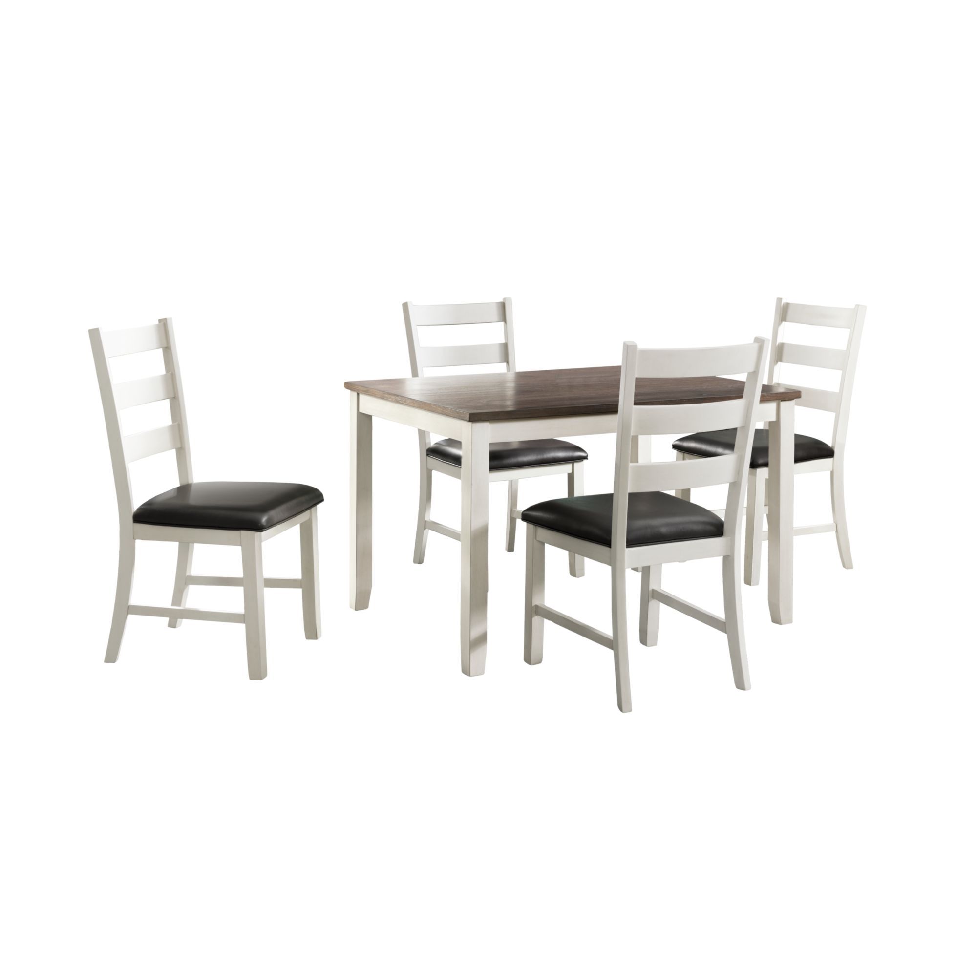 Martin - 5 Piece Dining Set (Table And Four Chairs) - White/Brown