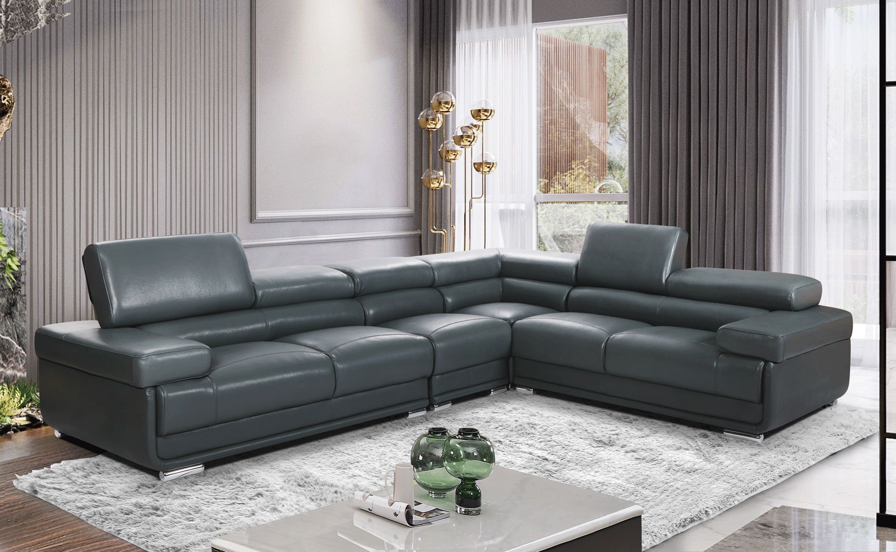2119 - Sectional - Dark Gray