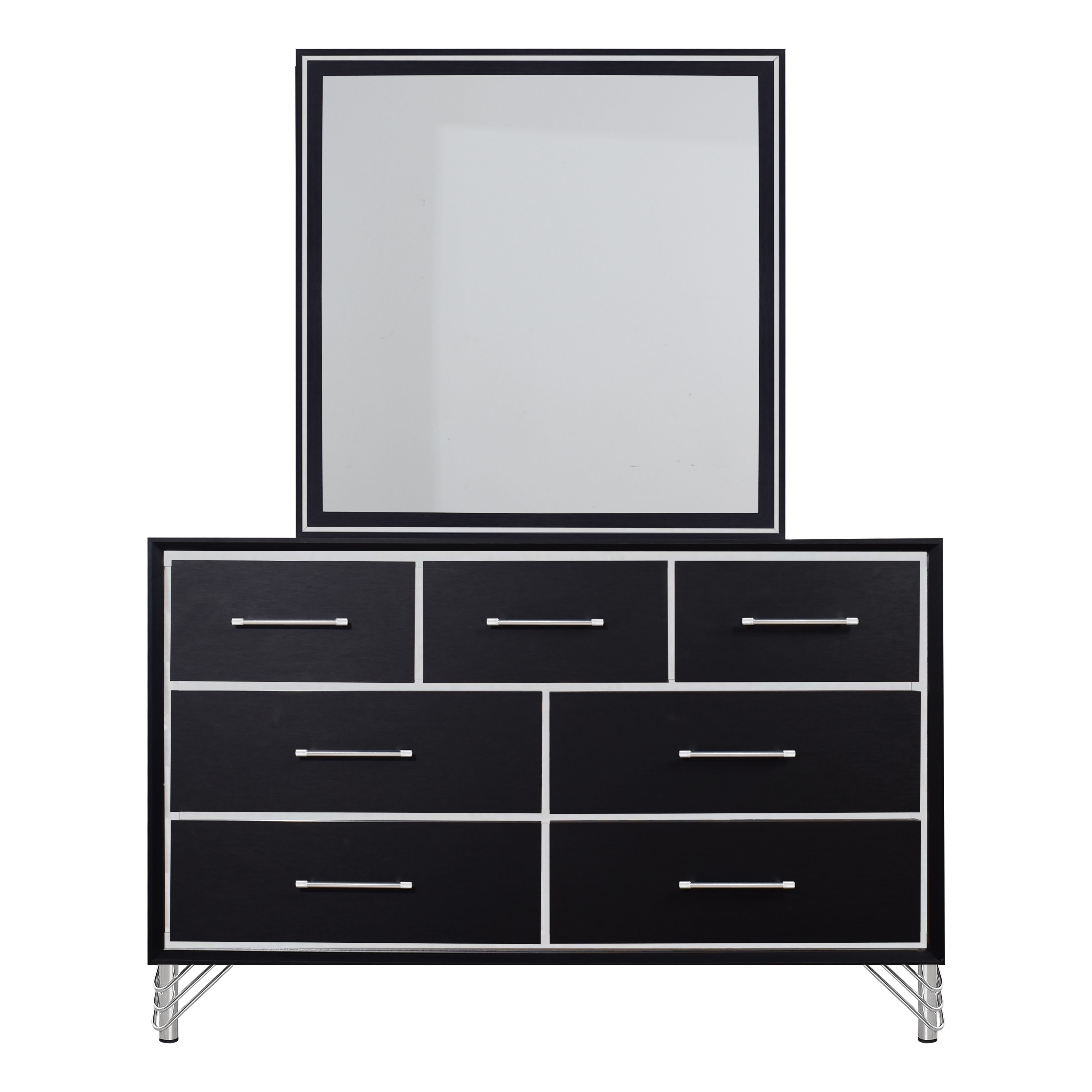 Ava - Dresser & Mirror - Black