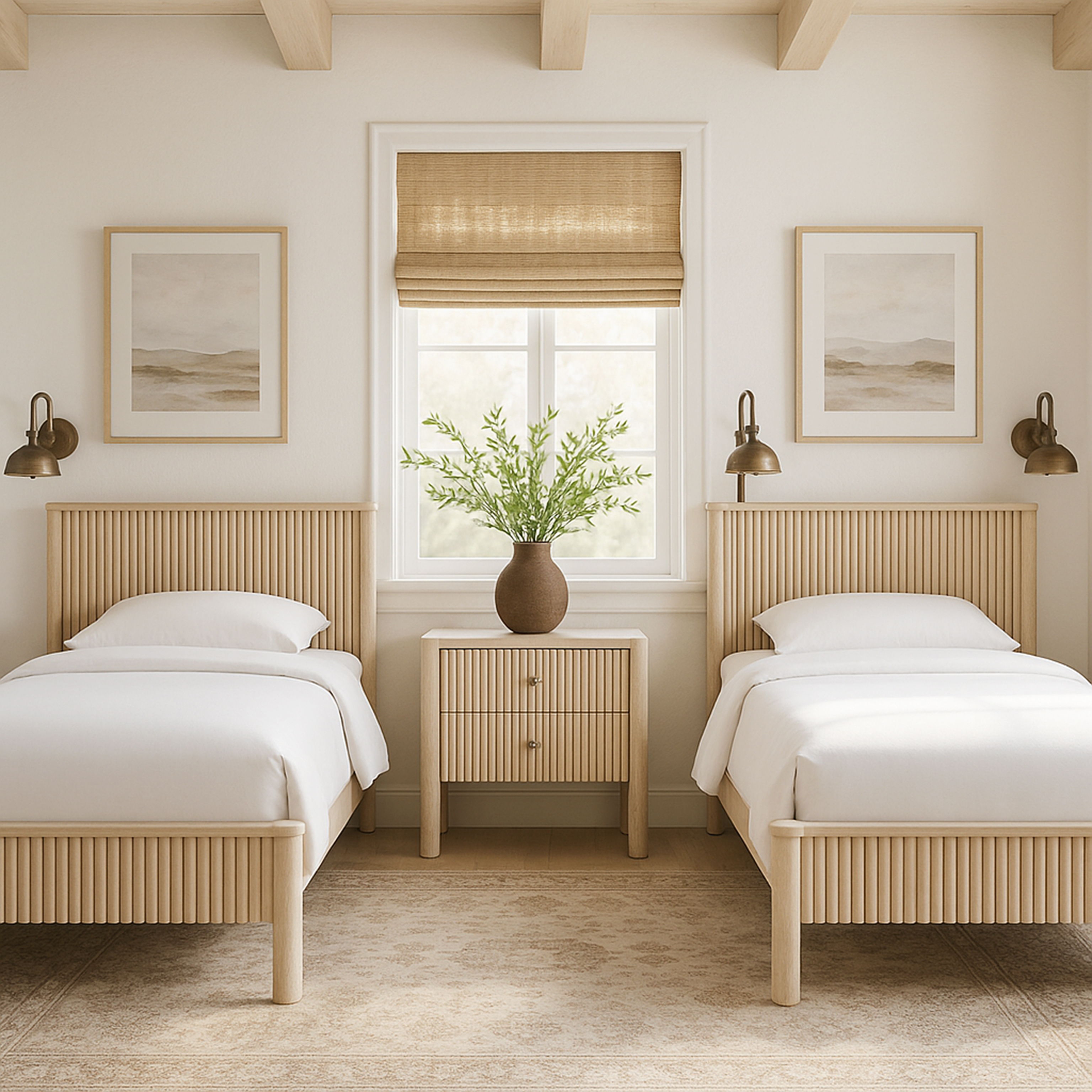 Kivo - Solid Twin Bed - Natural