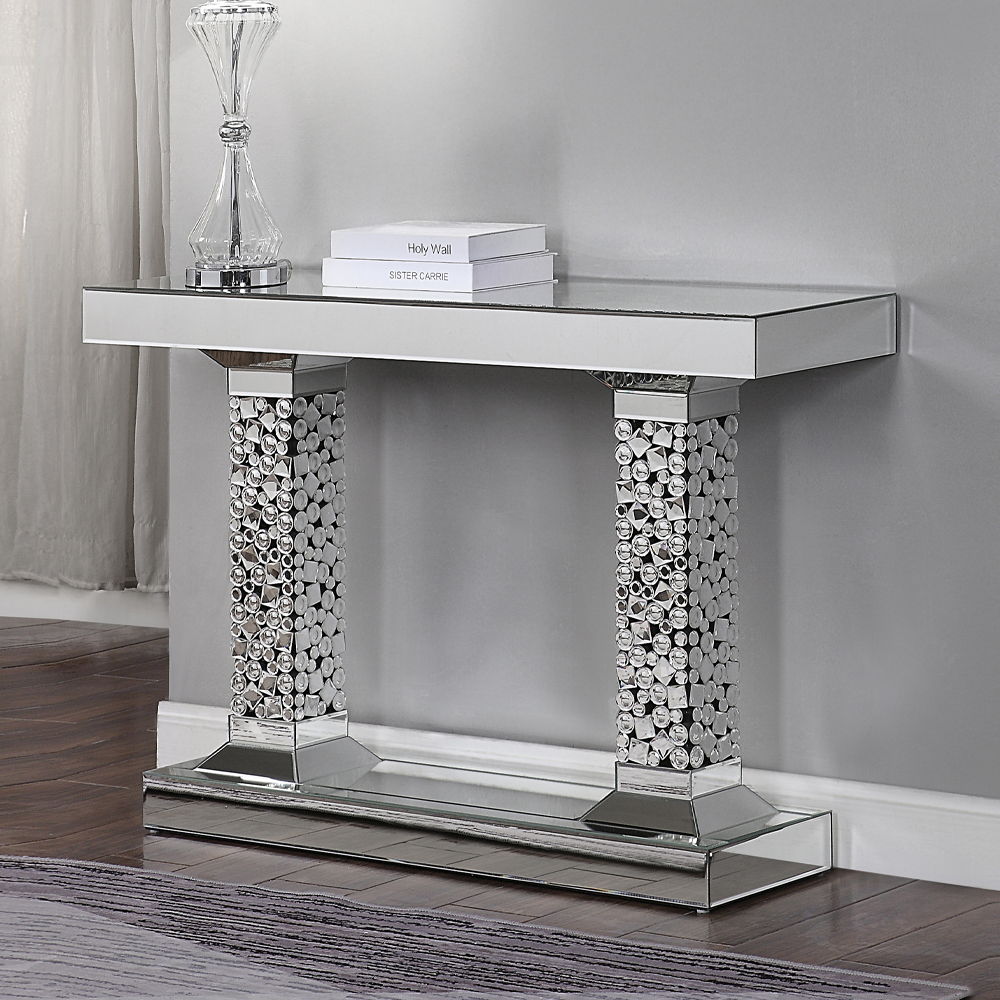 Kachina - Console Table - Mirrored & Faux Gems, silver