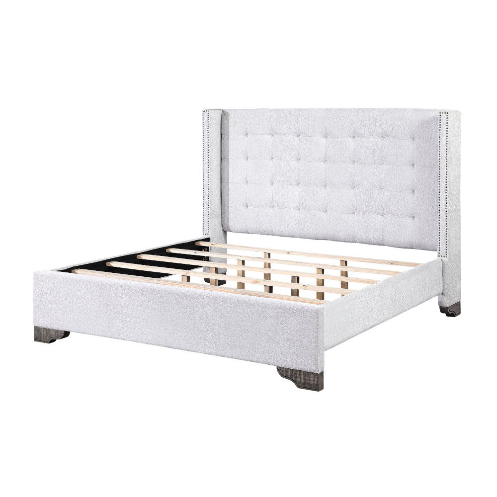 Artesia - Queen Bed - Tan Fabric & Salvaged Natural, light gray, view 5