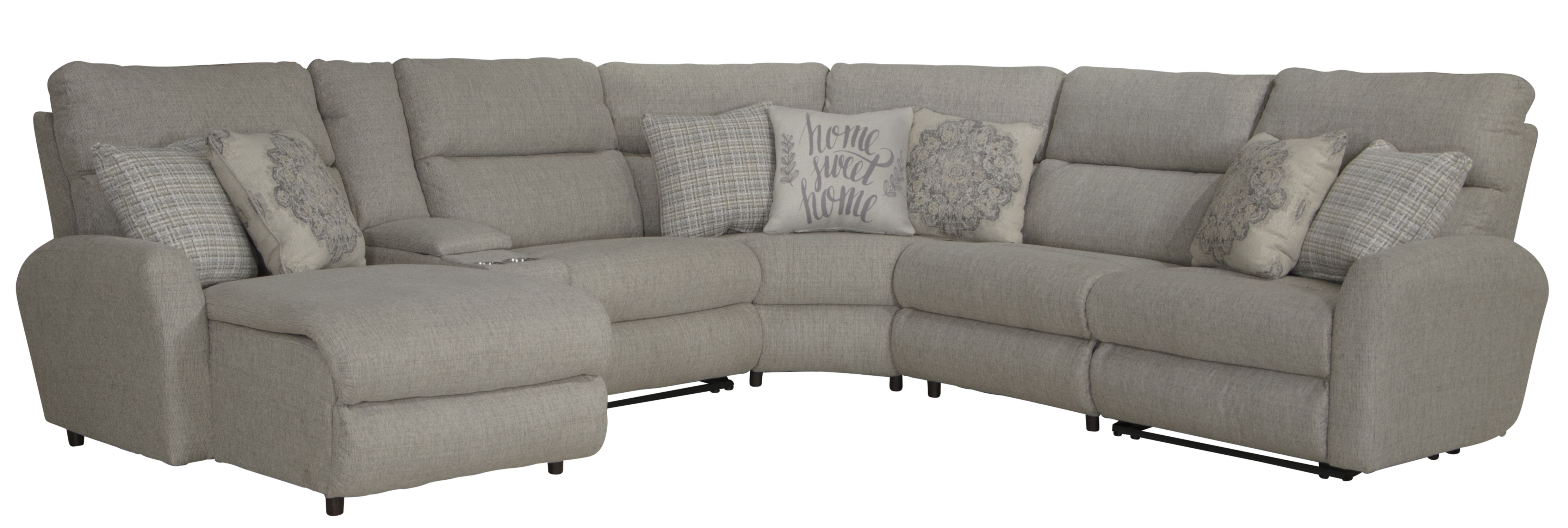 McPherson - 6 Piece Power Reclining Sectional With Lay-Back LSF Chaise And 2 Lay-Flat Reclining Seats - Beige