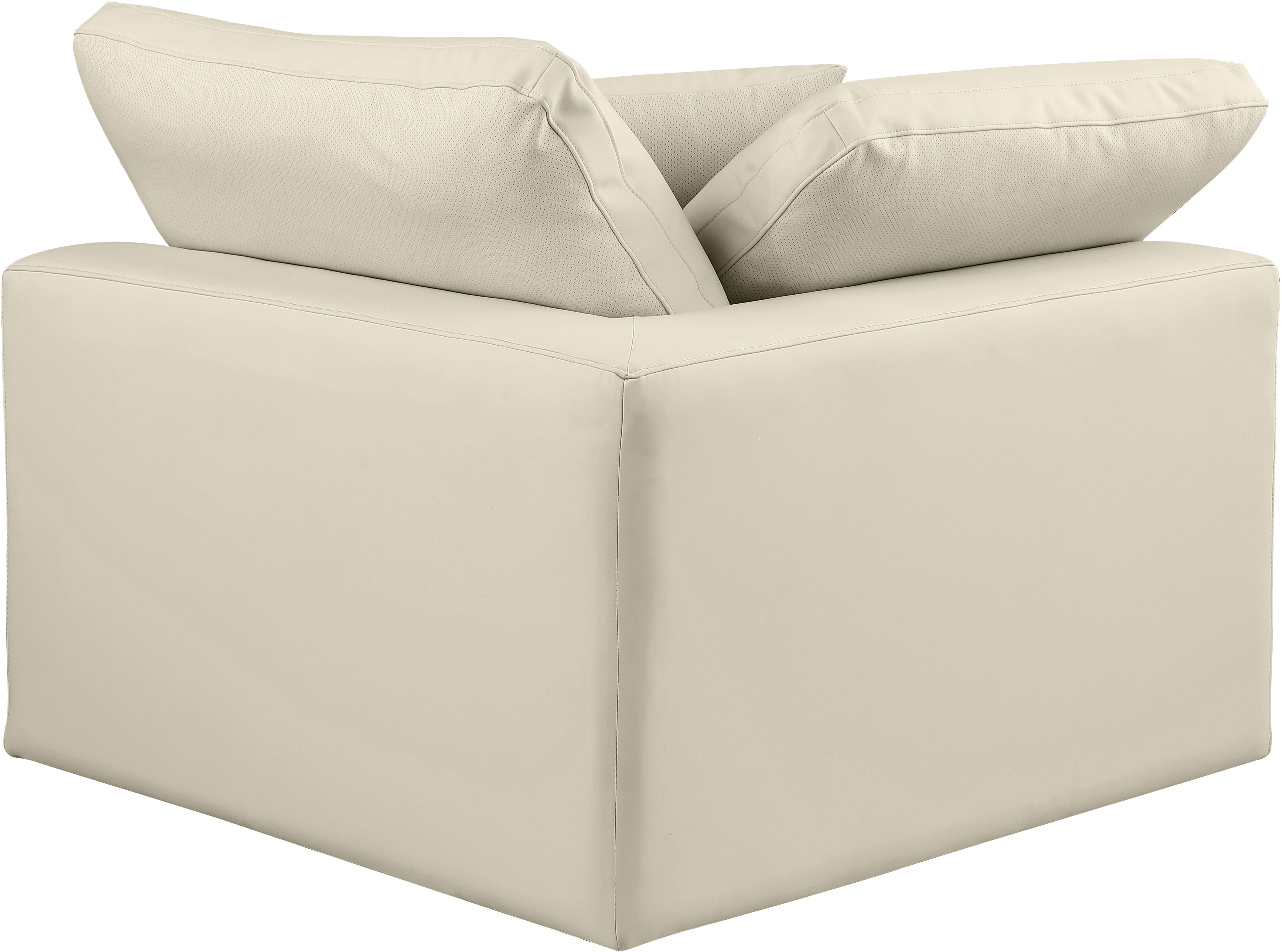 Comfy - Faux Leather Corner Chair - Cream