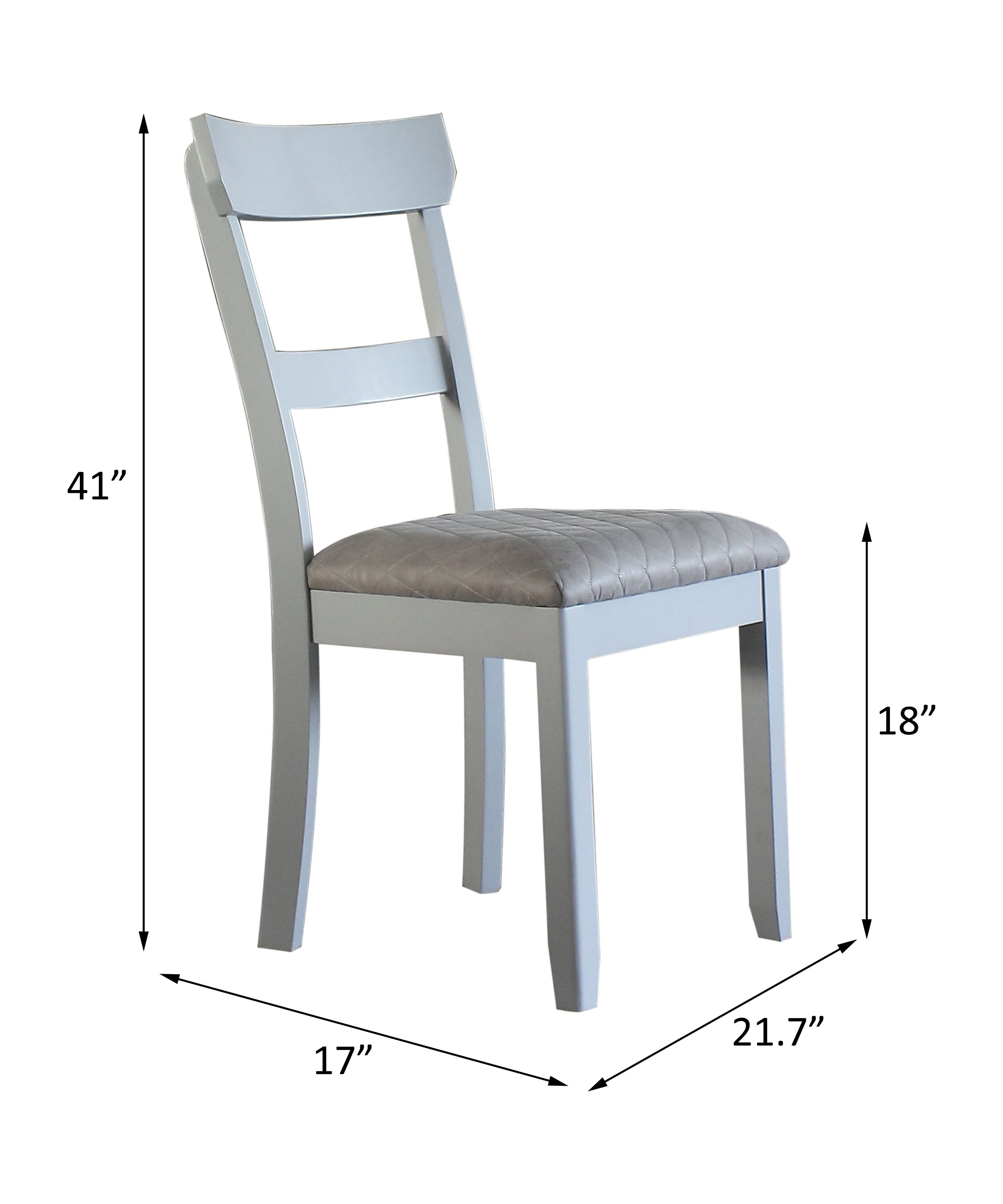 House Marchese - Side Chair (Set of 2) - Two Tone Gray Fabric & Pearl Gray, light gray, view 8