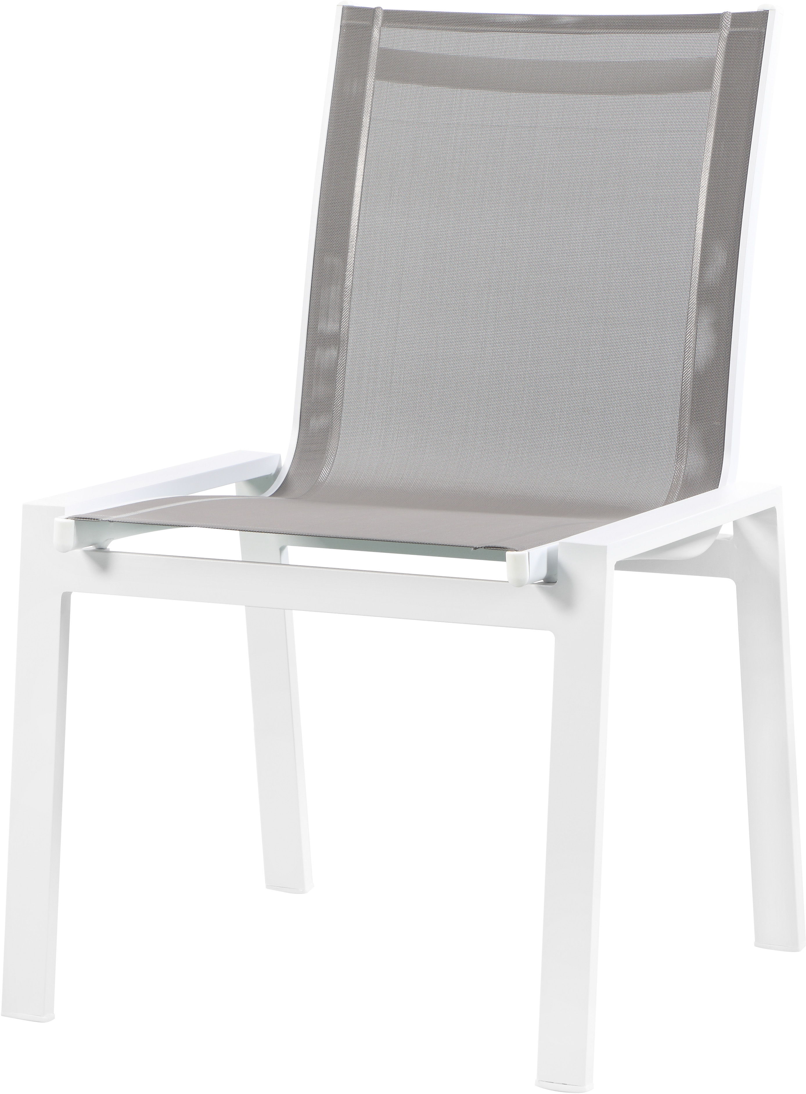 Nizuc - Outdoor Patio Dining Chair With White Frame (Set of 2) - Gray