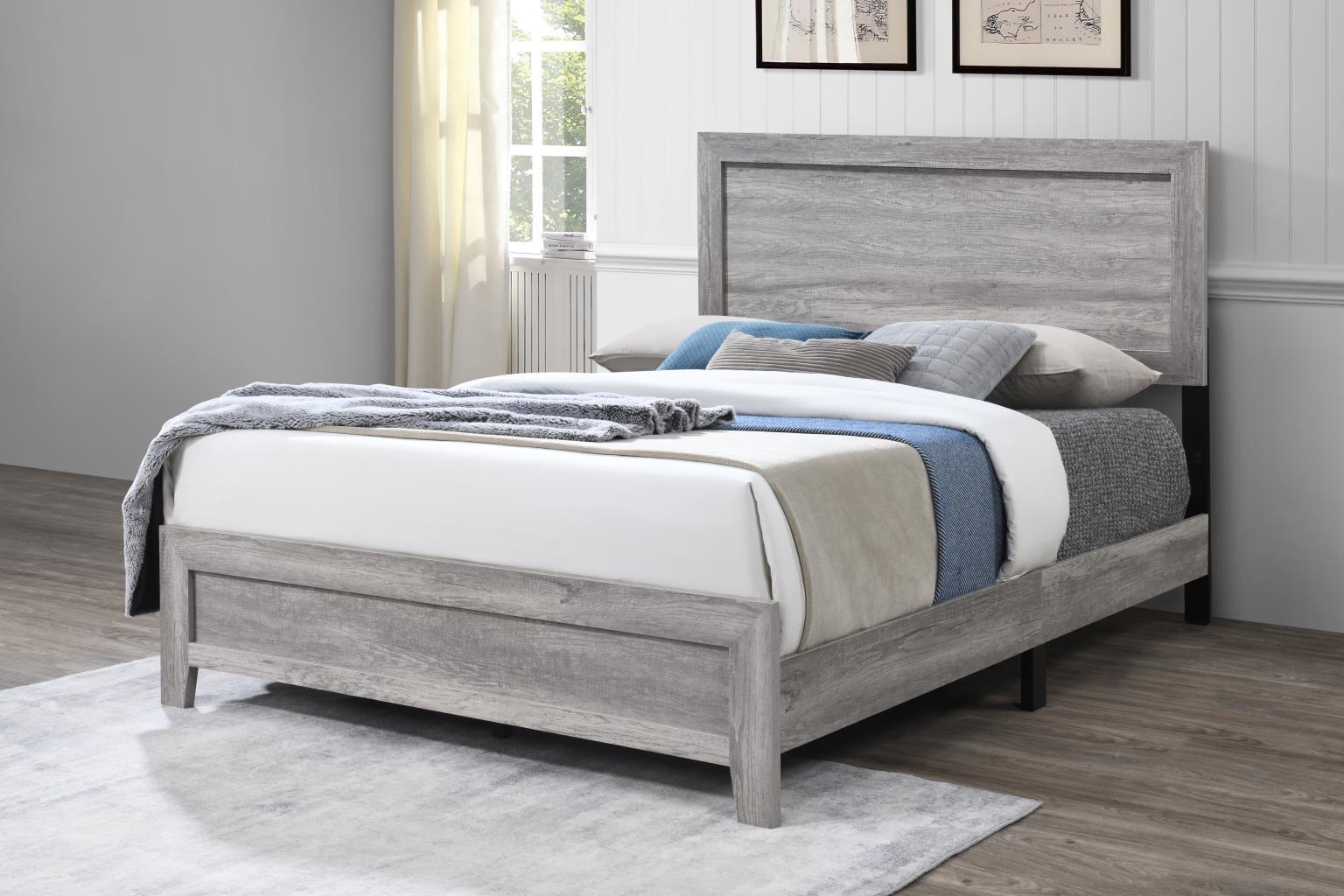 B520 - 3 Piece Bedroom Set (King Bed, Dresser, Mirror) - Gray