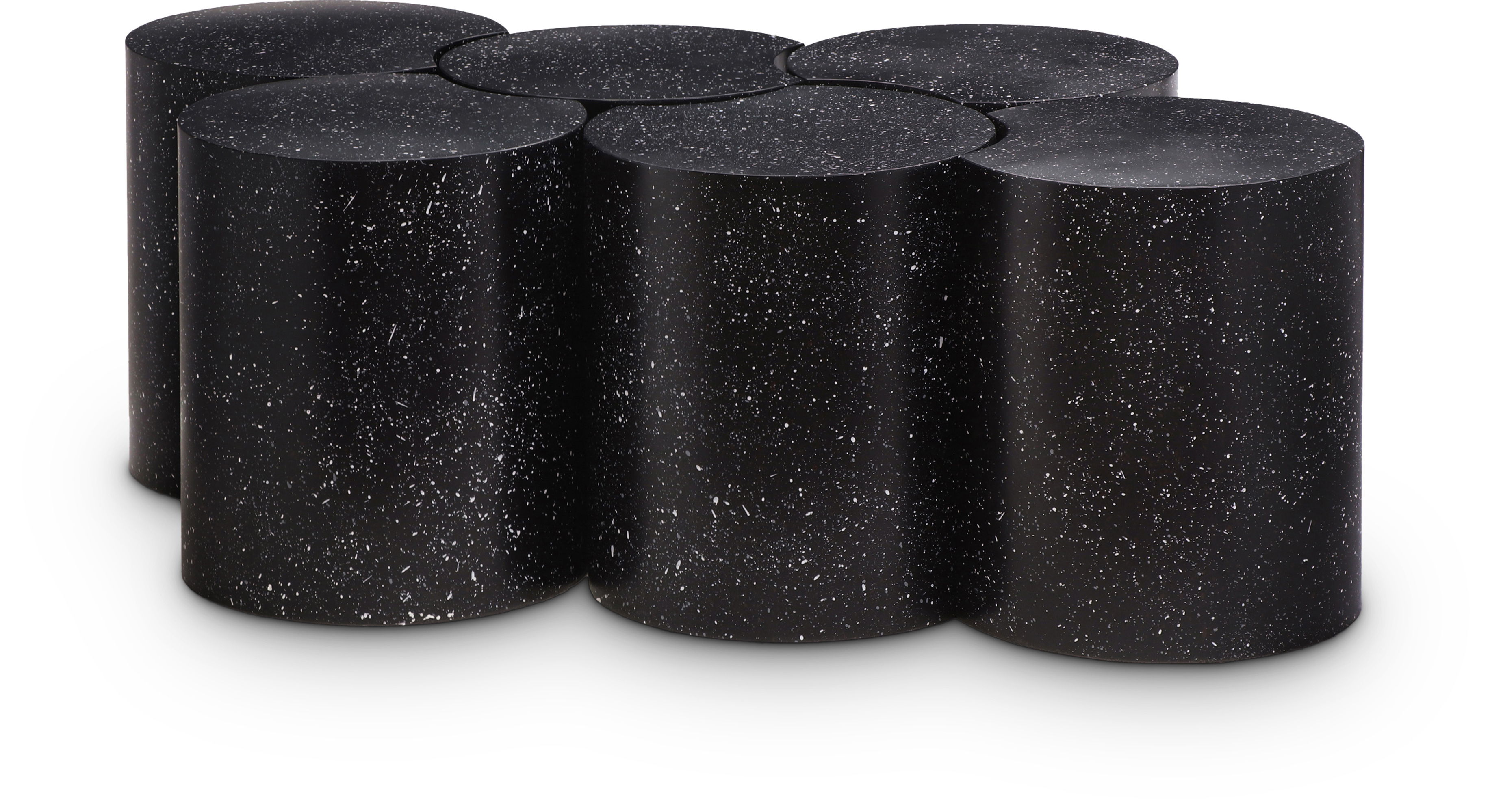 Dimple - 20" 6 Piece Modular Coffee Table - Black Terazzo