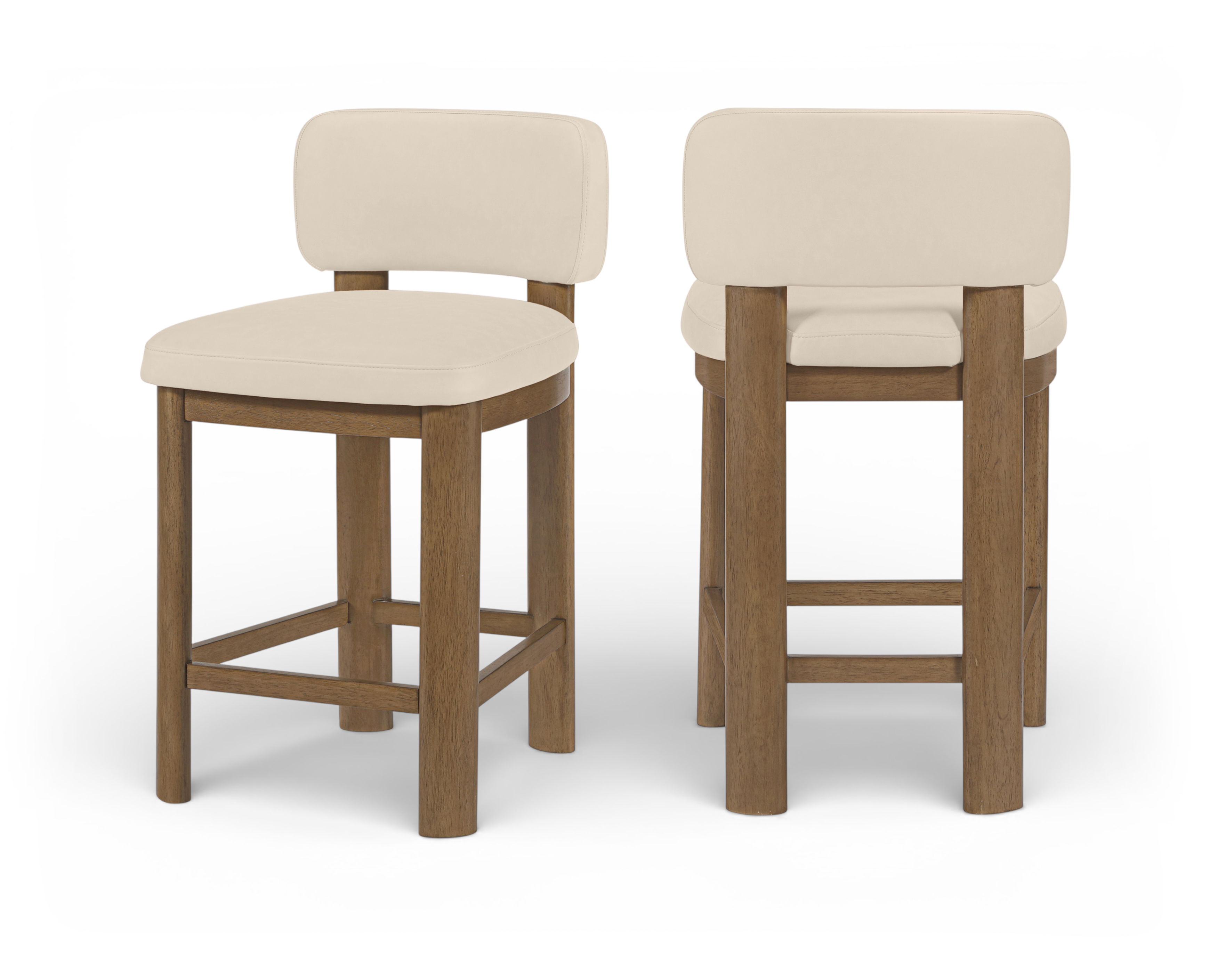 Paloma - Vegan Leather Upholstered Counter Stool (Set of 2) - Beige