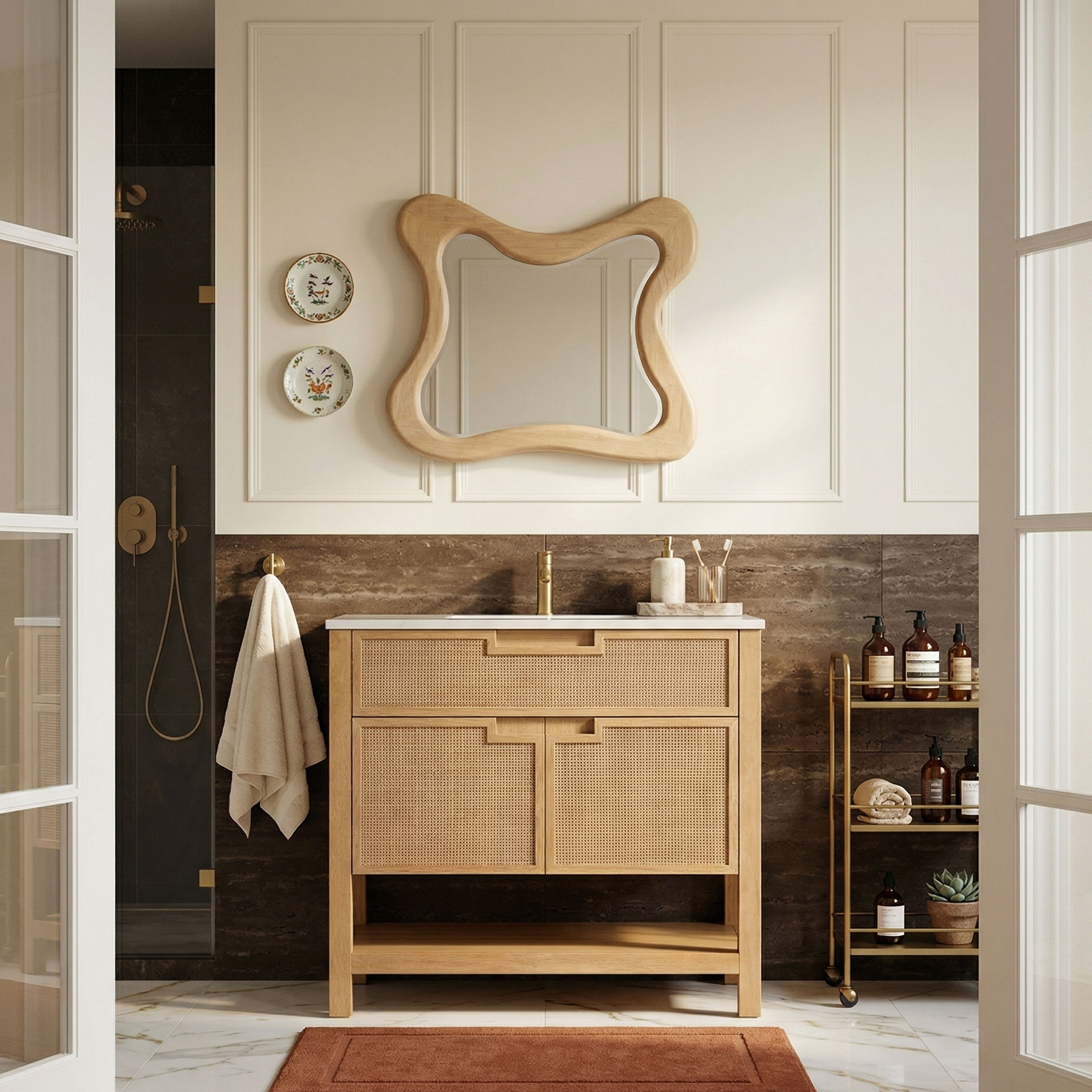 Soren - 36'' Bathroom Vanity - Natural / White