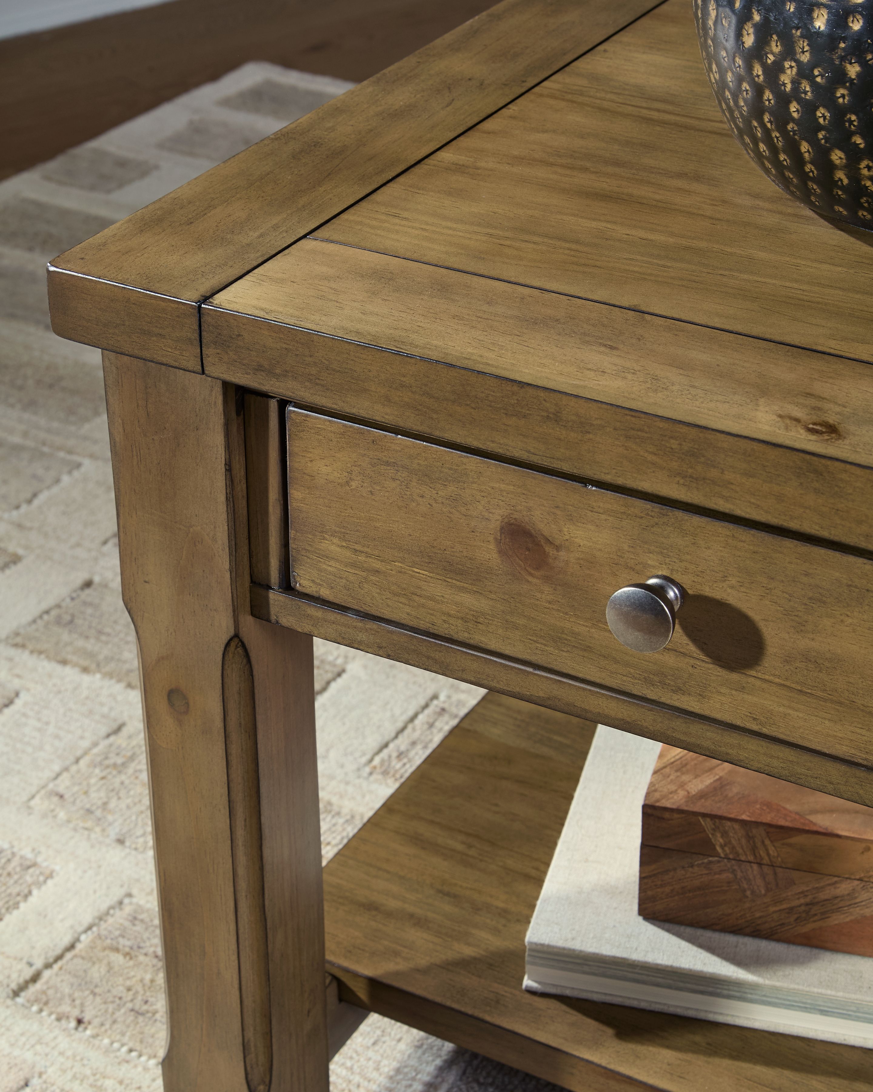 Ashley Furniture Vandenmore - Rectangular End Table - Medium Brown - Image 8
