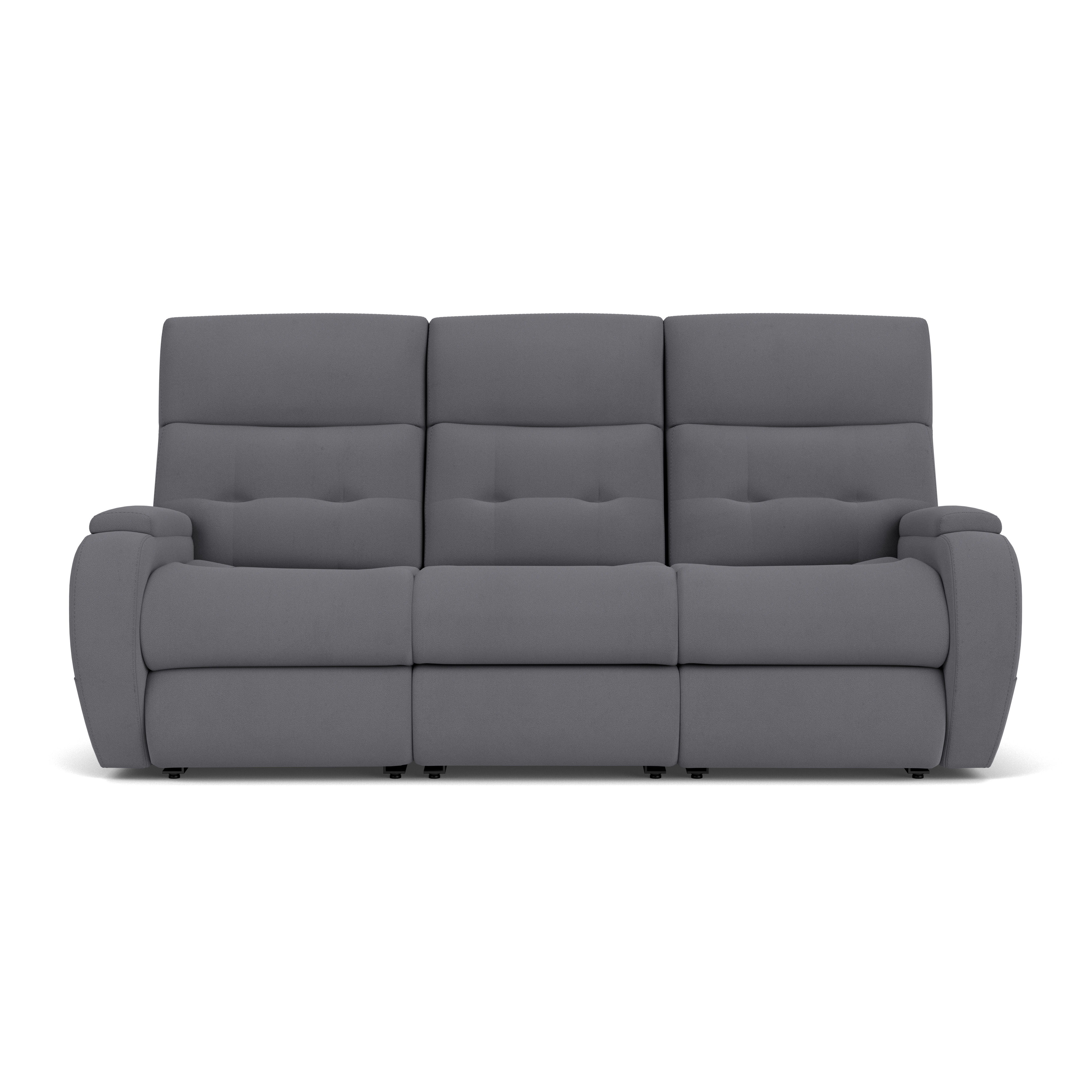 Strait - Leather Power Reclining Sofa With Power Headrests, gray, view 6