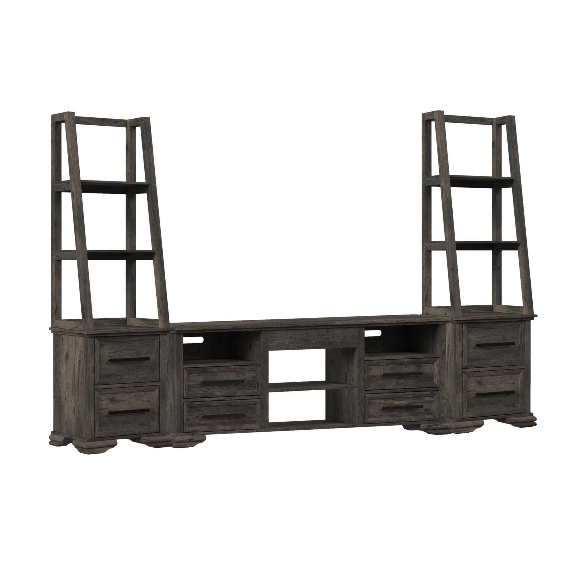 Park Ridge - 3 Piece Entertainment Unit With 71'' TV Console - Charcoal
