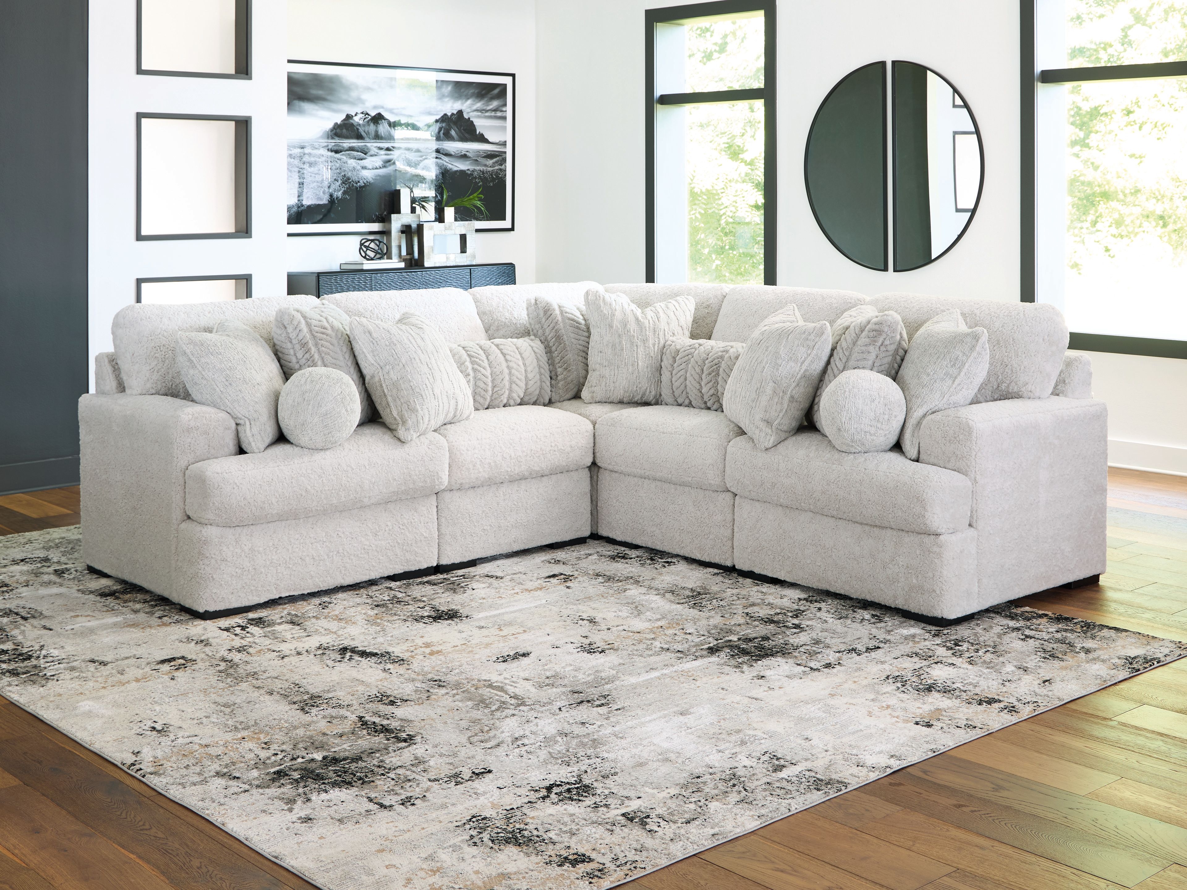 Ashley Furniture Cuddle Plush - 5-Piece Sectional - Arctic - Image 3
