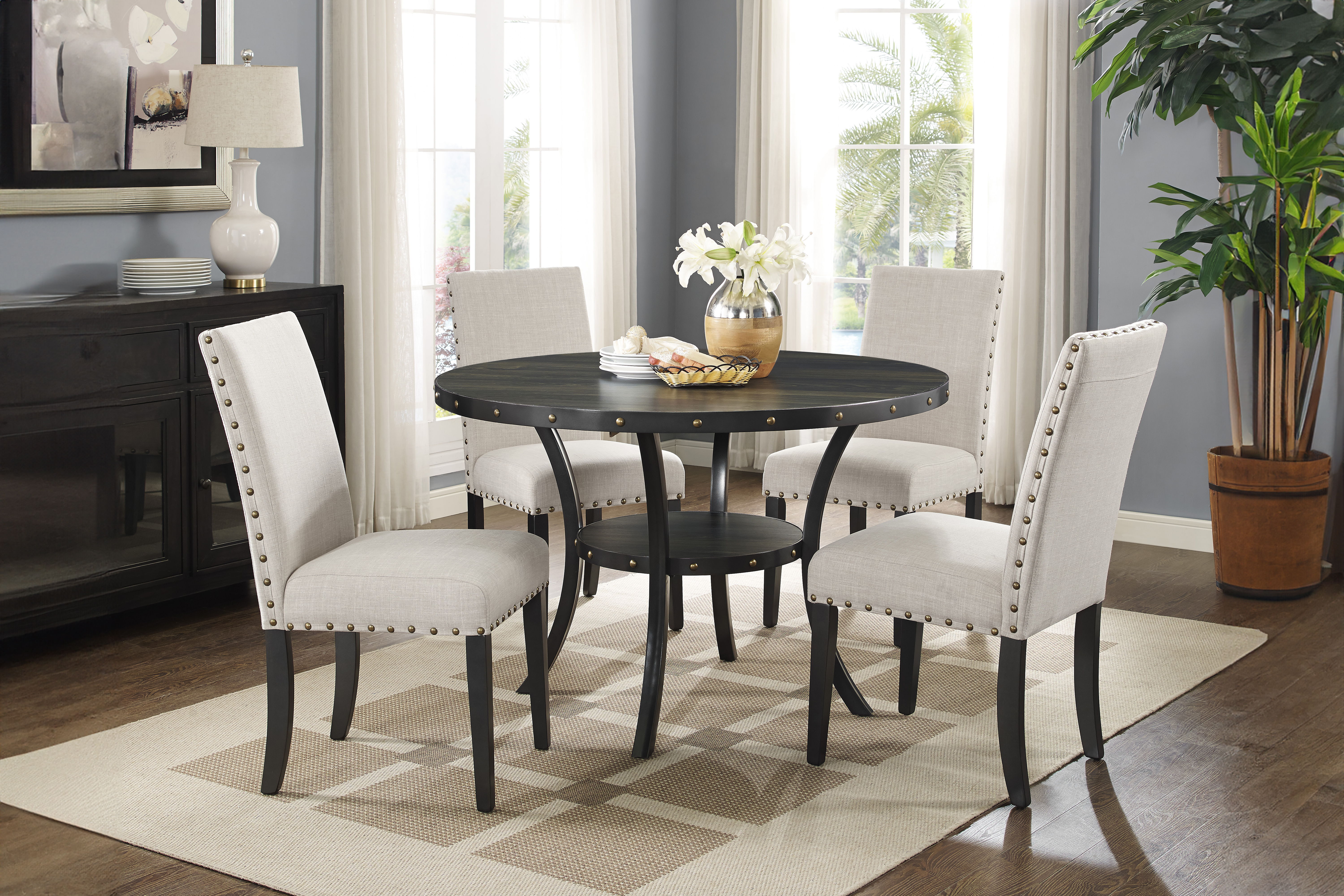 Crispin - Round Dining Table - Gray, dark gray, view 7
