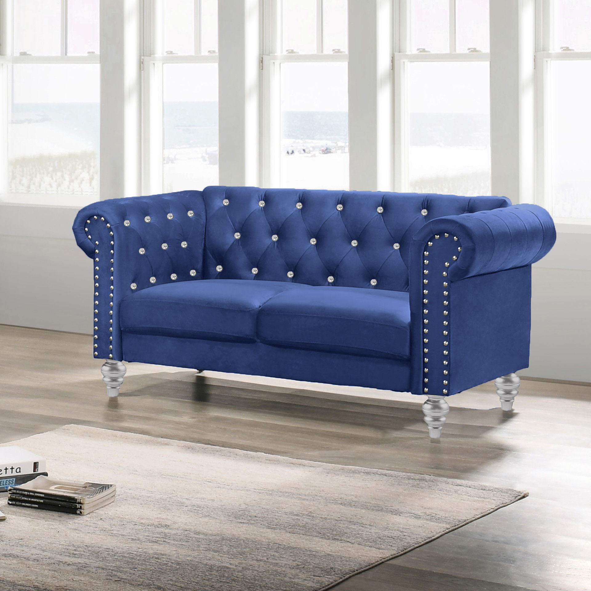 Emma Crystal - Loveseat - Royal Blue, blue, view 6