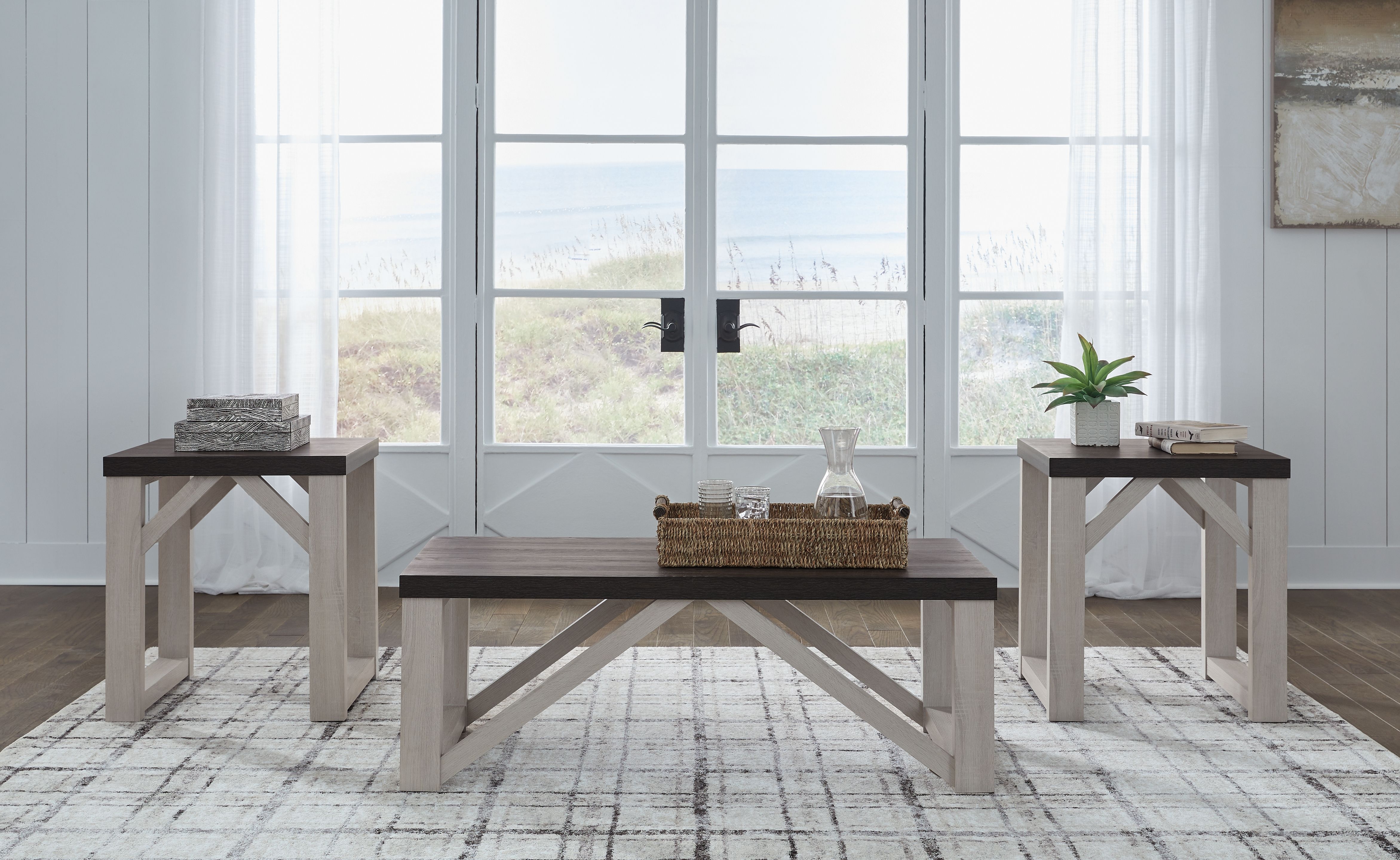 Ashley Furniture Dorrinson - Occasional Table Set (Set of 3) - Antique White - Image 2