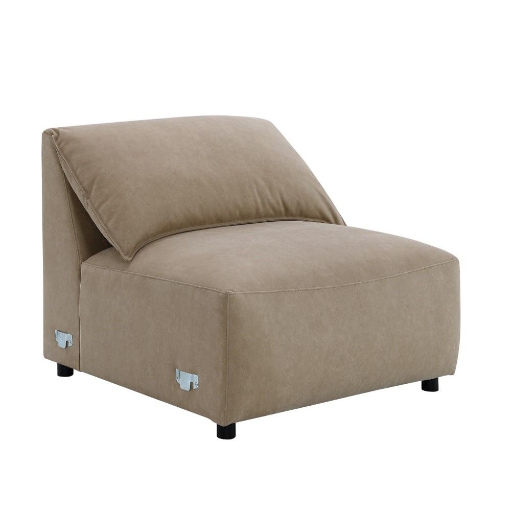 Veata - Sectional Sofa - Light Brown Suede, light brown, view 8