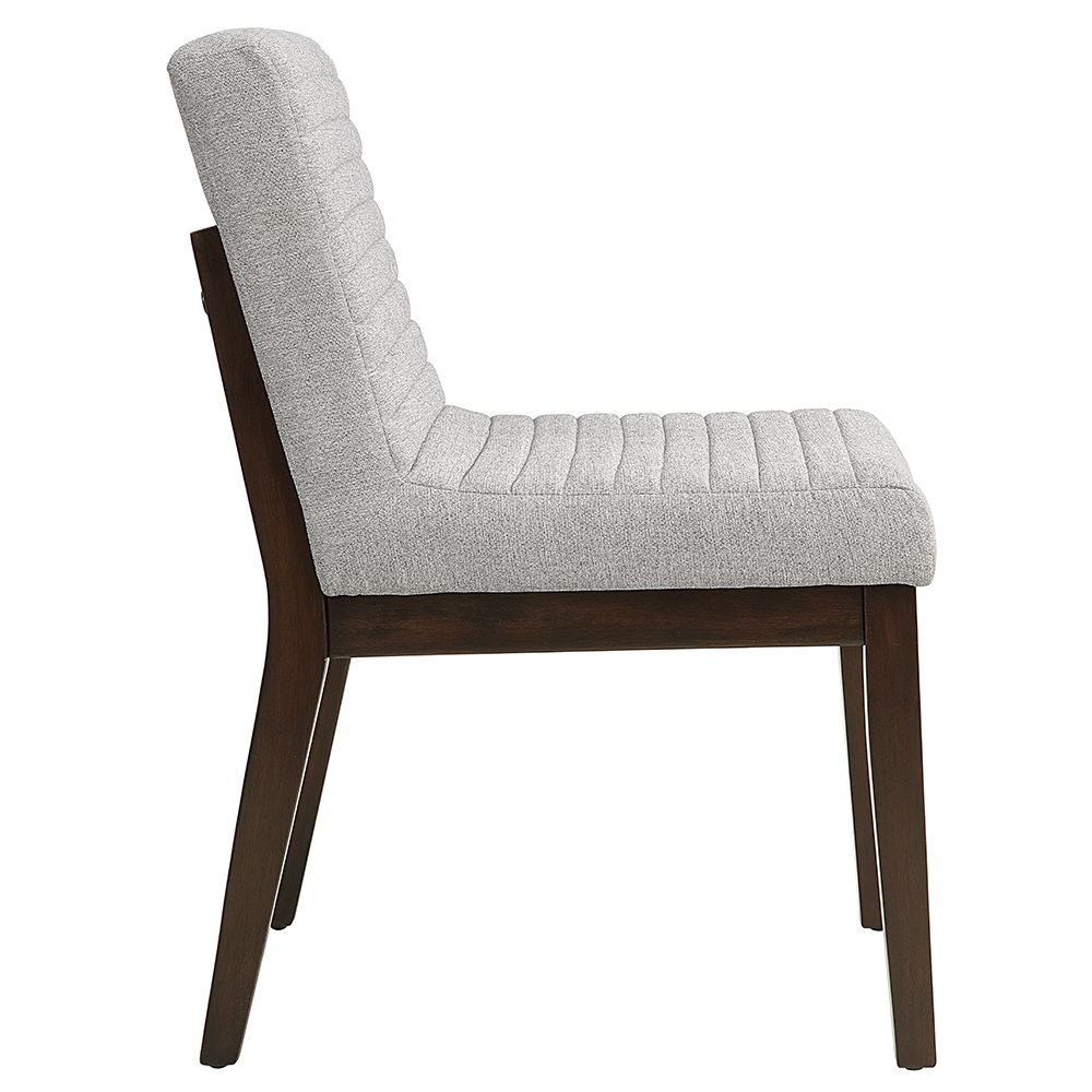 Edwyn - Side Chair (Set of 2) - Gray Fabric & Brown, light gray, view 2