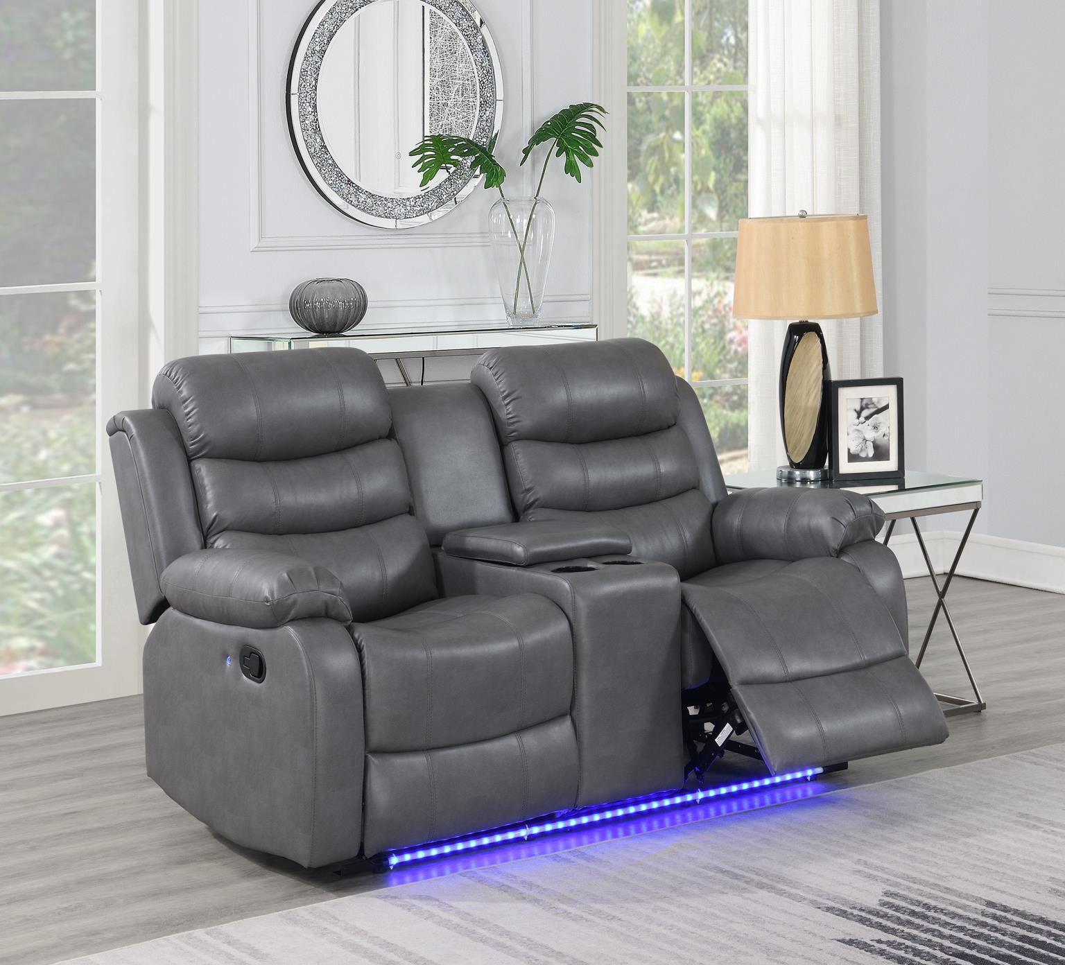 U156 - 2 Piece Living Room Set (Motion Sofa & Motion Loveseat) - Gray