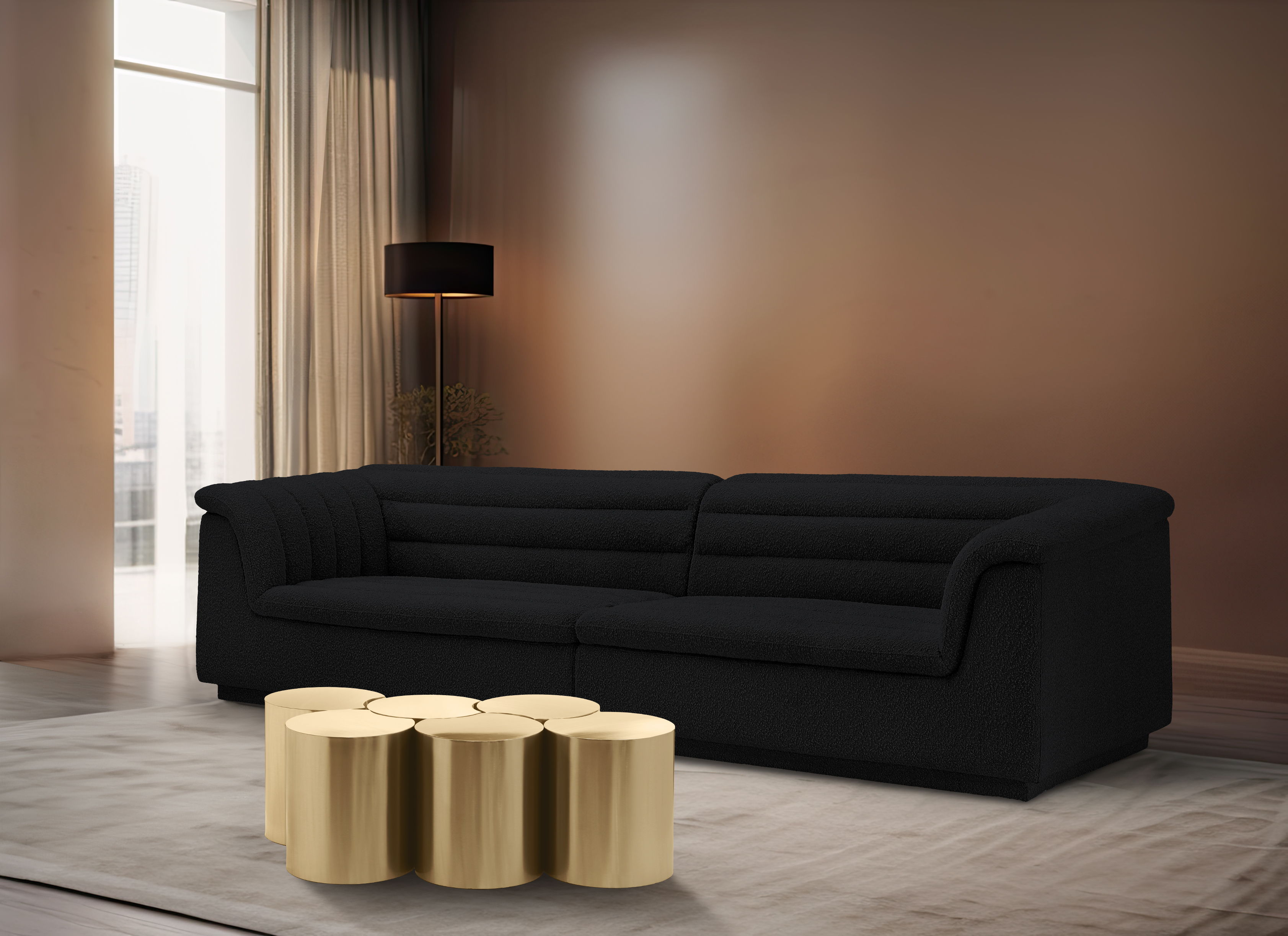 Dimple - 16" 6 Piece Modular Coffee Table - Gold