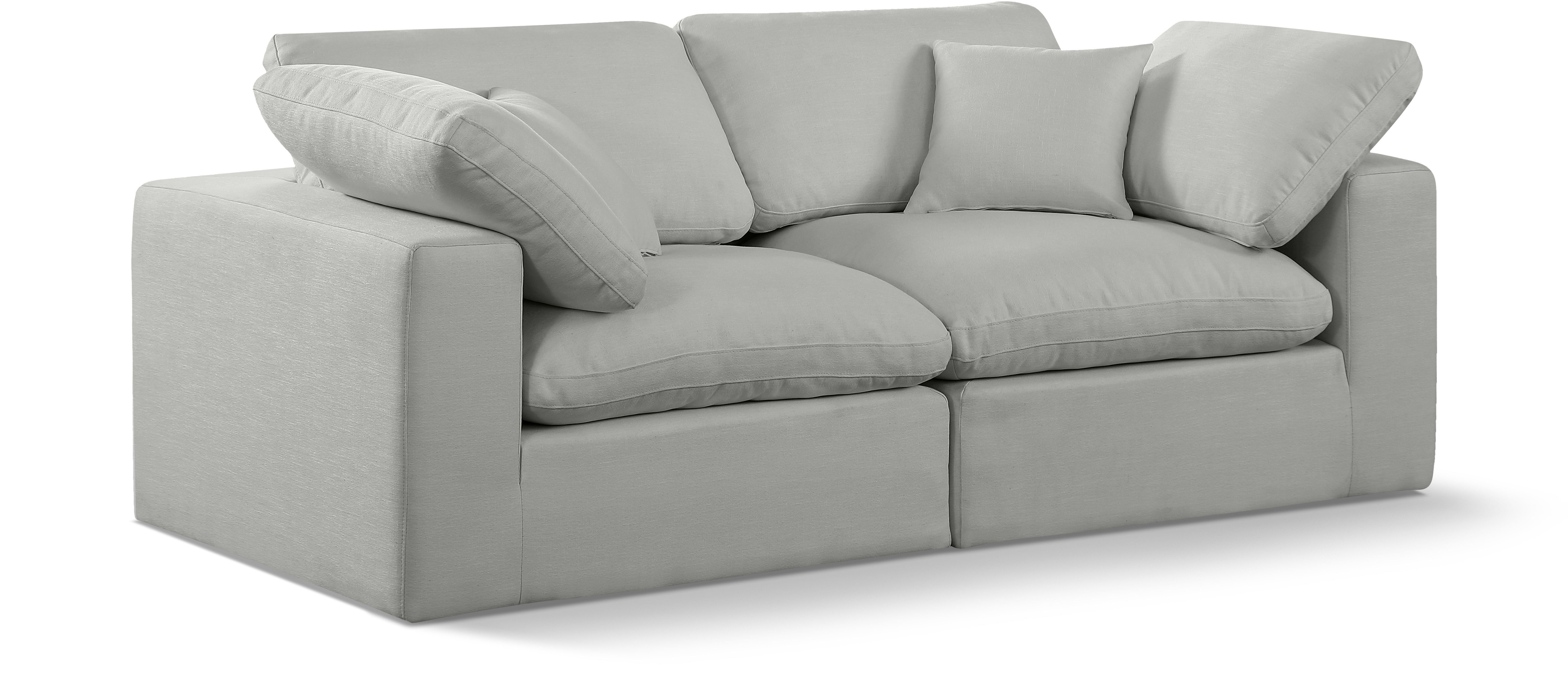 Comfy - Linen Modular Sofa 2 Seats - Gray
