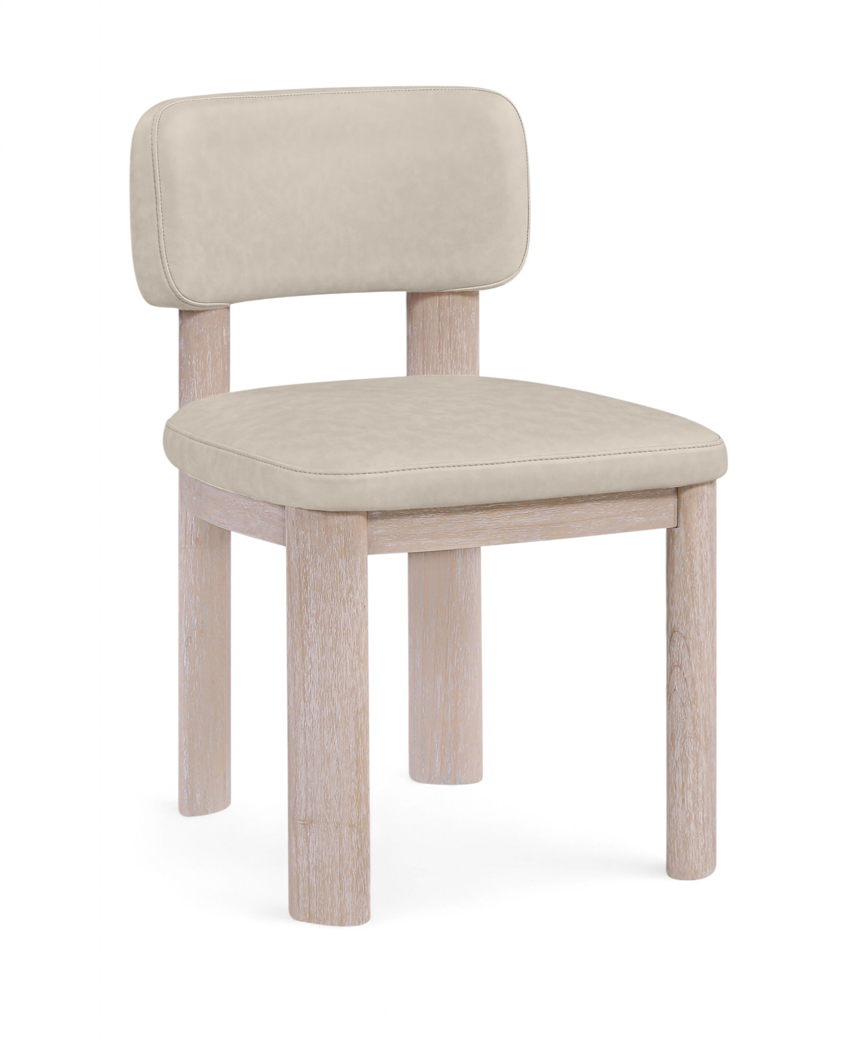 Paloma - Vegan Leather Upholstered Dining Chair (Set of 2) - Taupe / Rich Natural