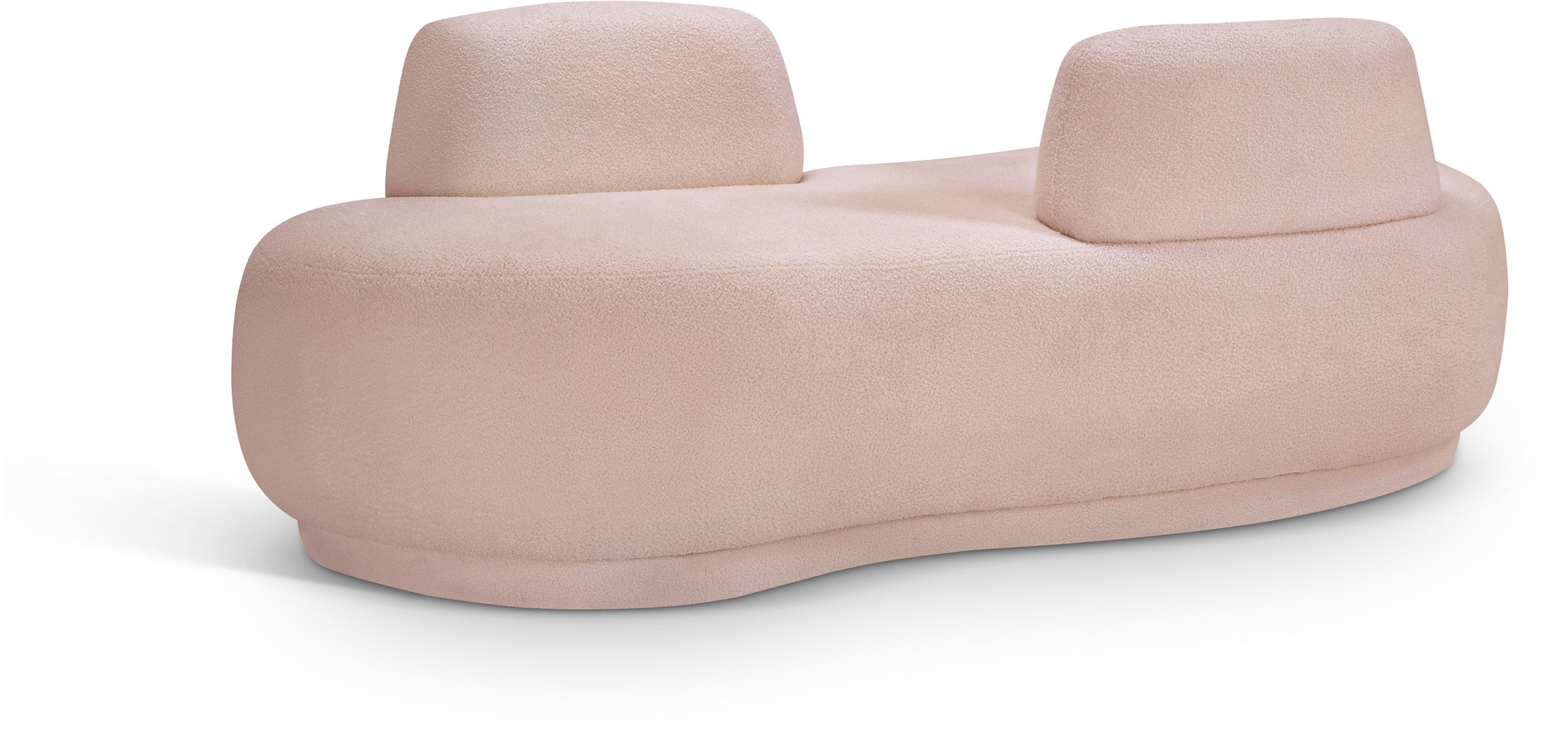 Argyle - Teddy Fabric Chaise / Loveseat - Pink
