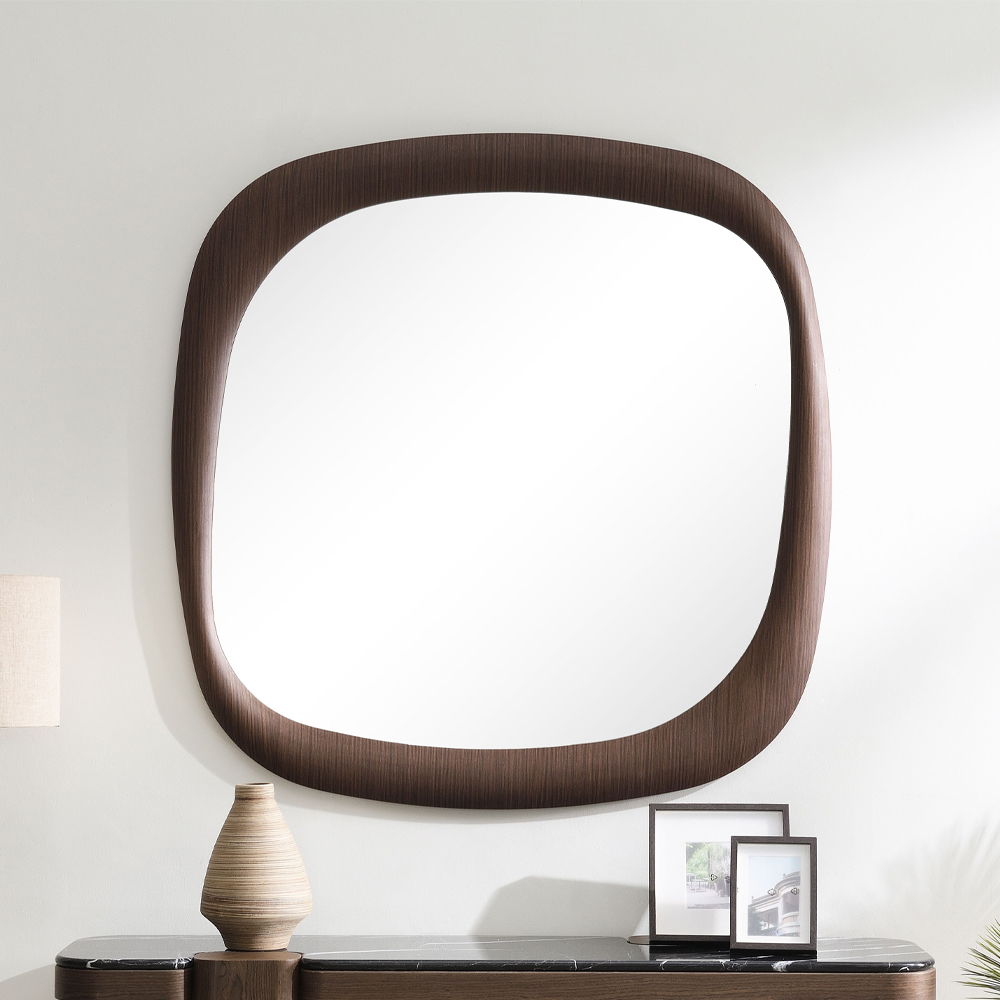 Dana - Accent Mirror - Dark Walnut, dark brown
