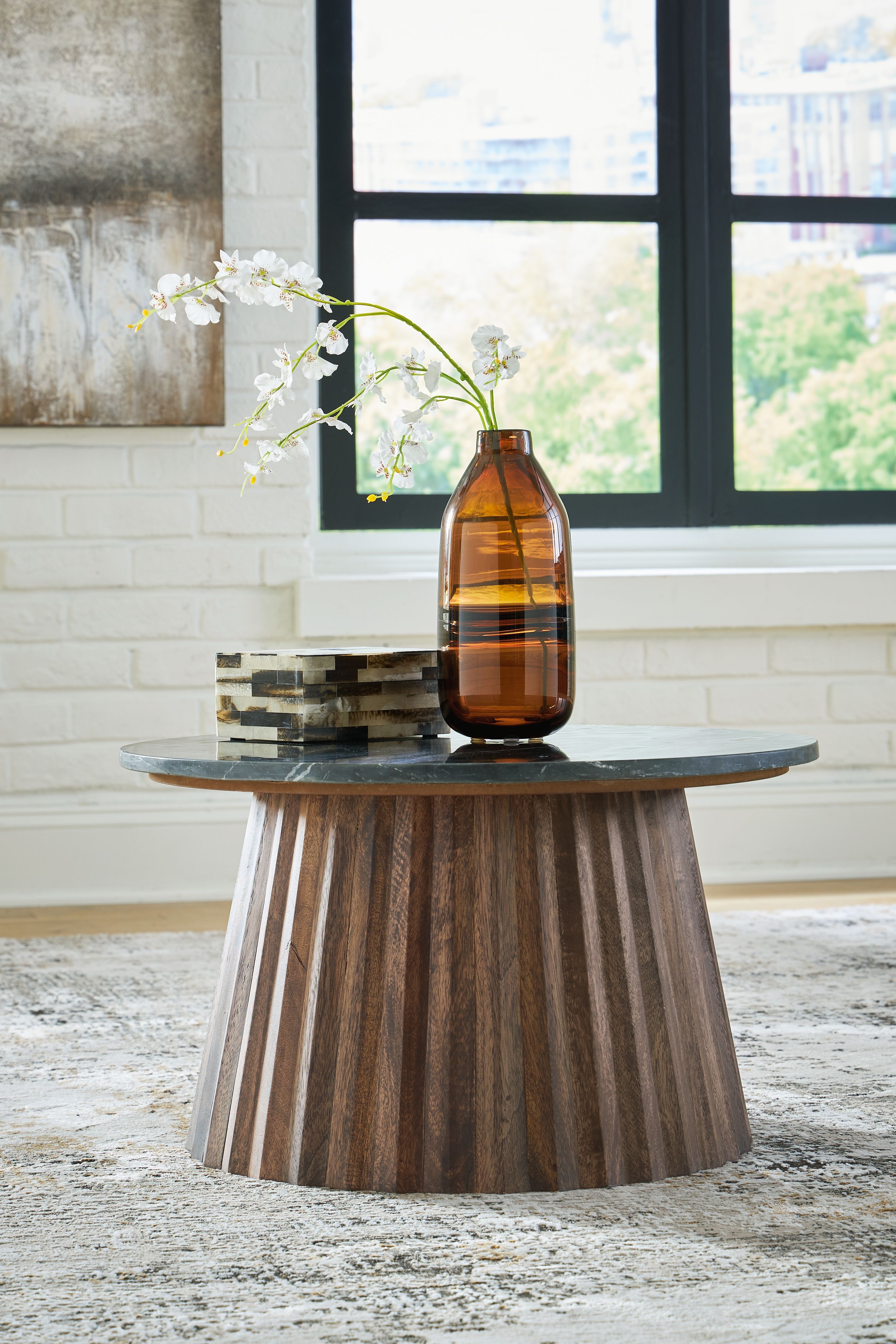 Ashley Furniture Ceilby - Accent Cocktail Table - Black / Brown - Image 2