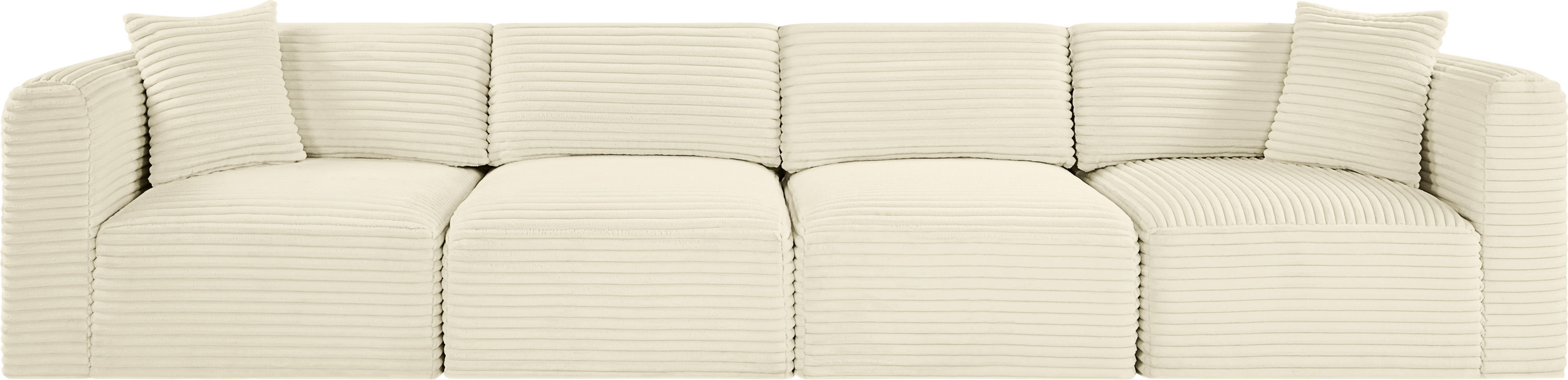 Shaggy - 4 Piece Modular Sofa - Cream