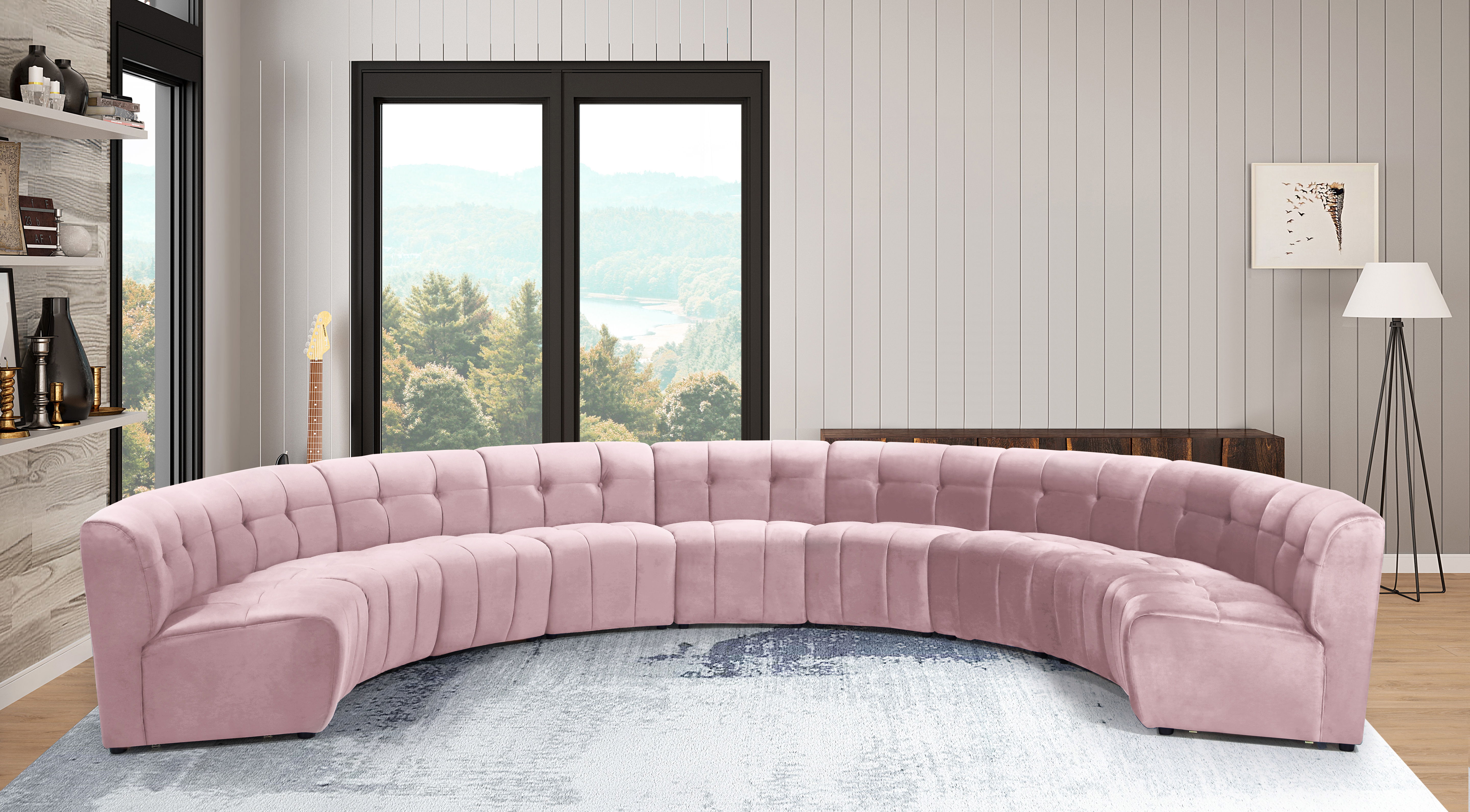 Limitless - 9 Piece Modular Sectional - Pink