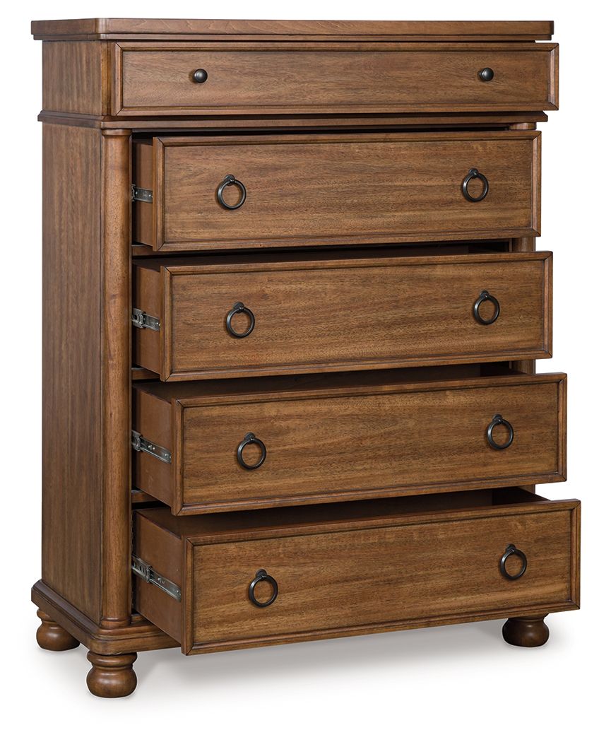 Rowlenstown - Five Drawer Chest - Brown