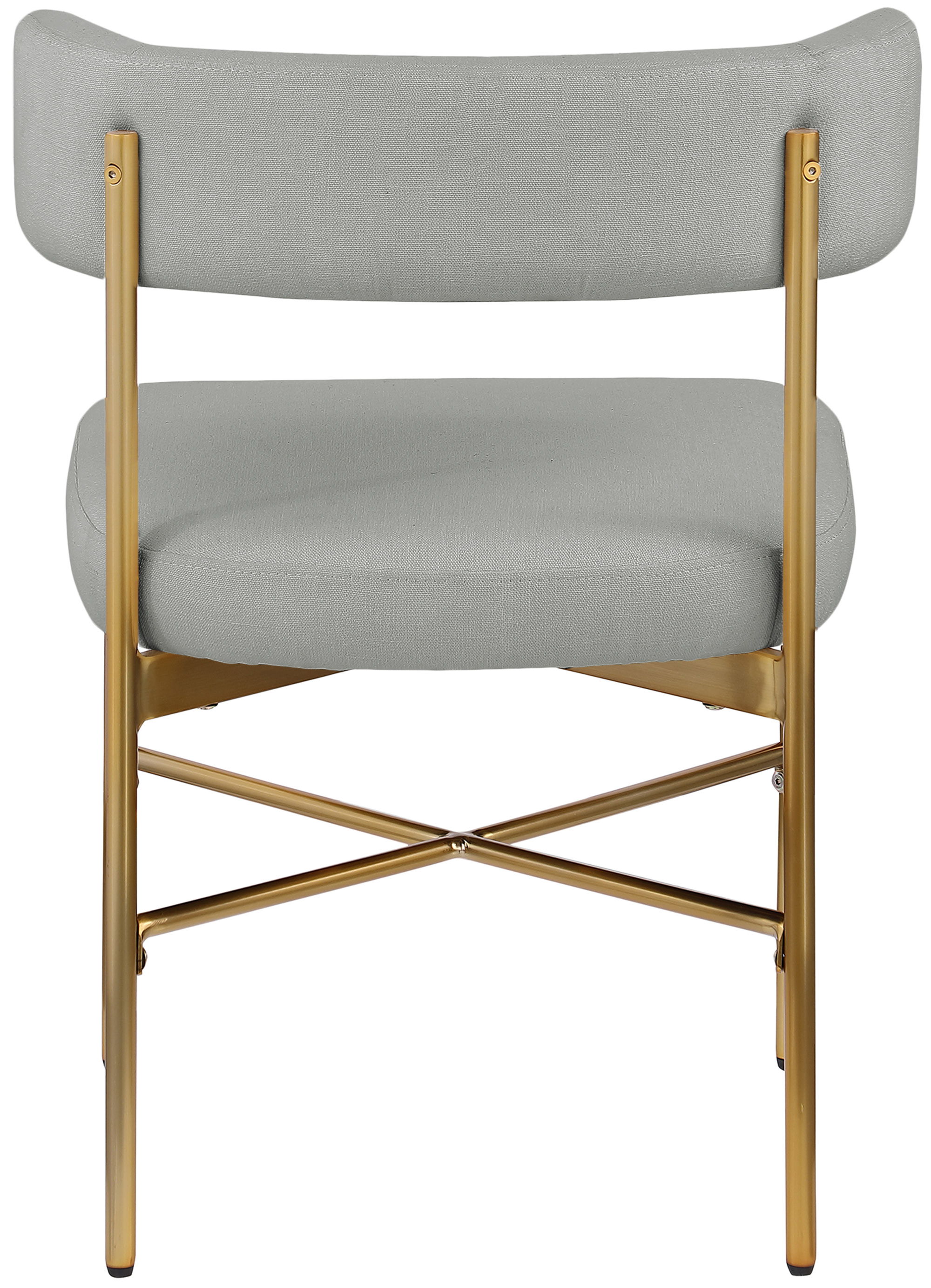 Rivage - Durable Dining Chair With Gold Frame (Set of 2) - Light Gray