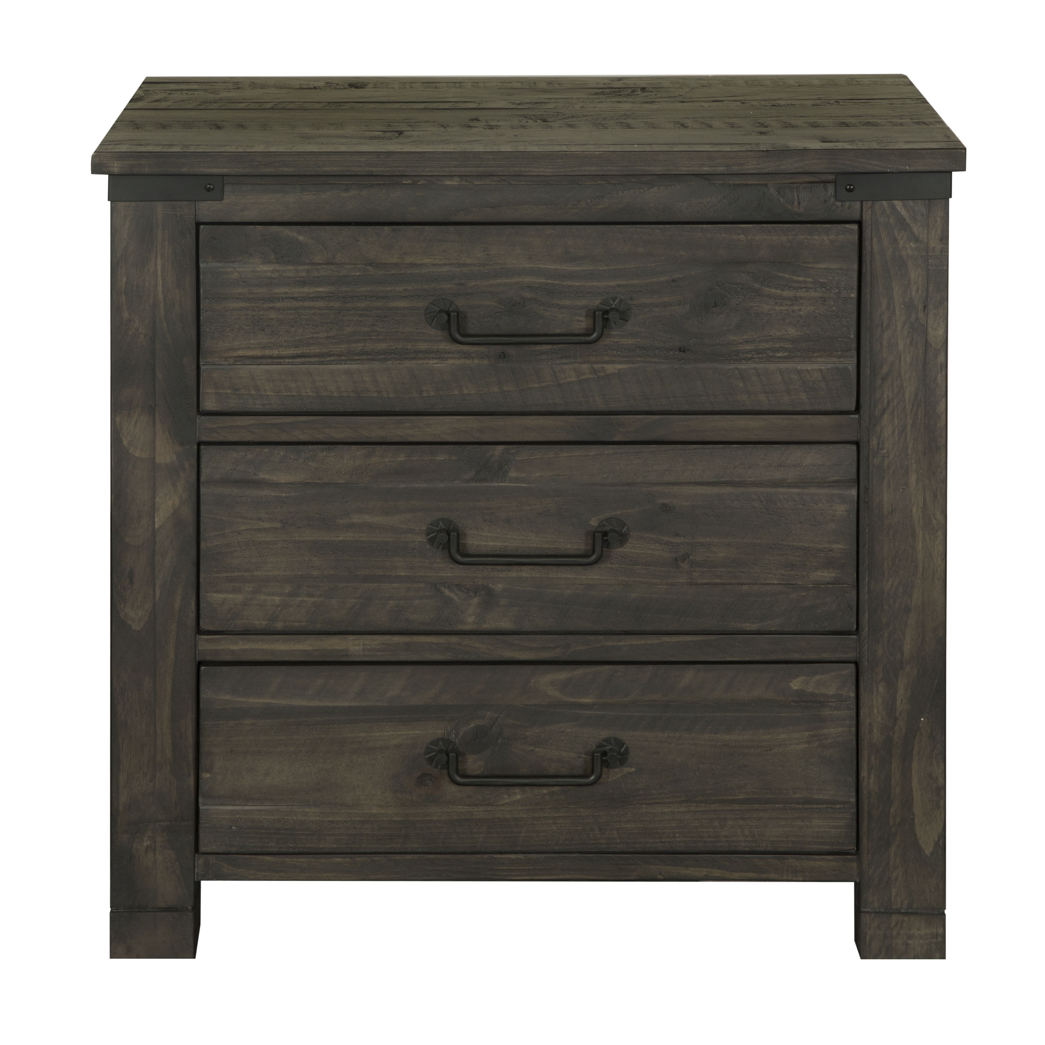 Abington - 3 Drawer Nightstand - Weathered Charcoal Image