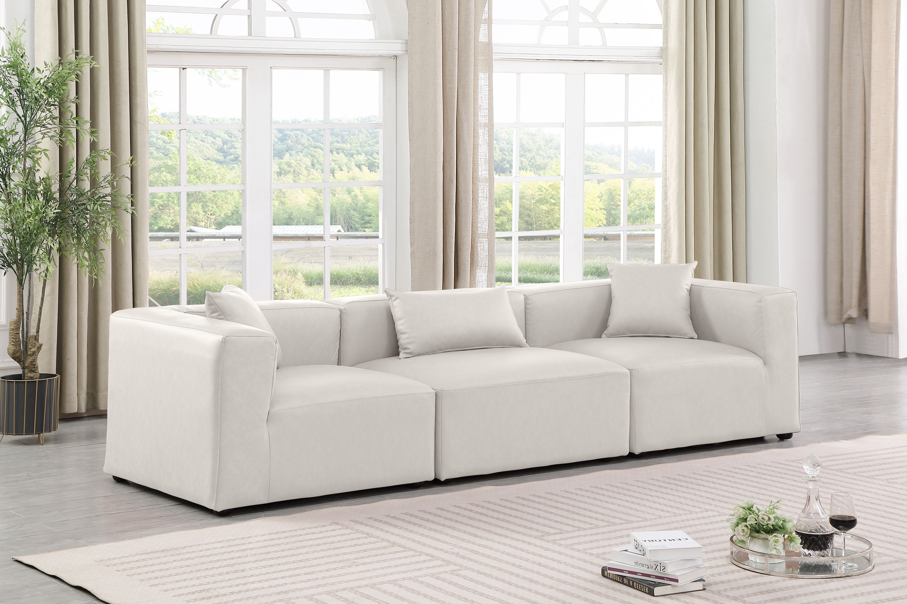 Cube - Modular 3 Piece Sofa - Cream