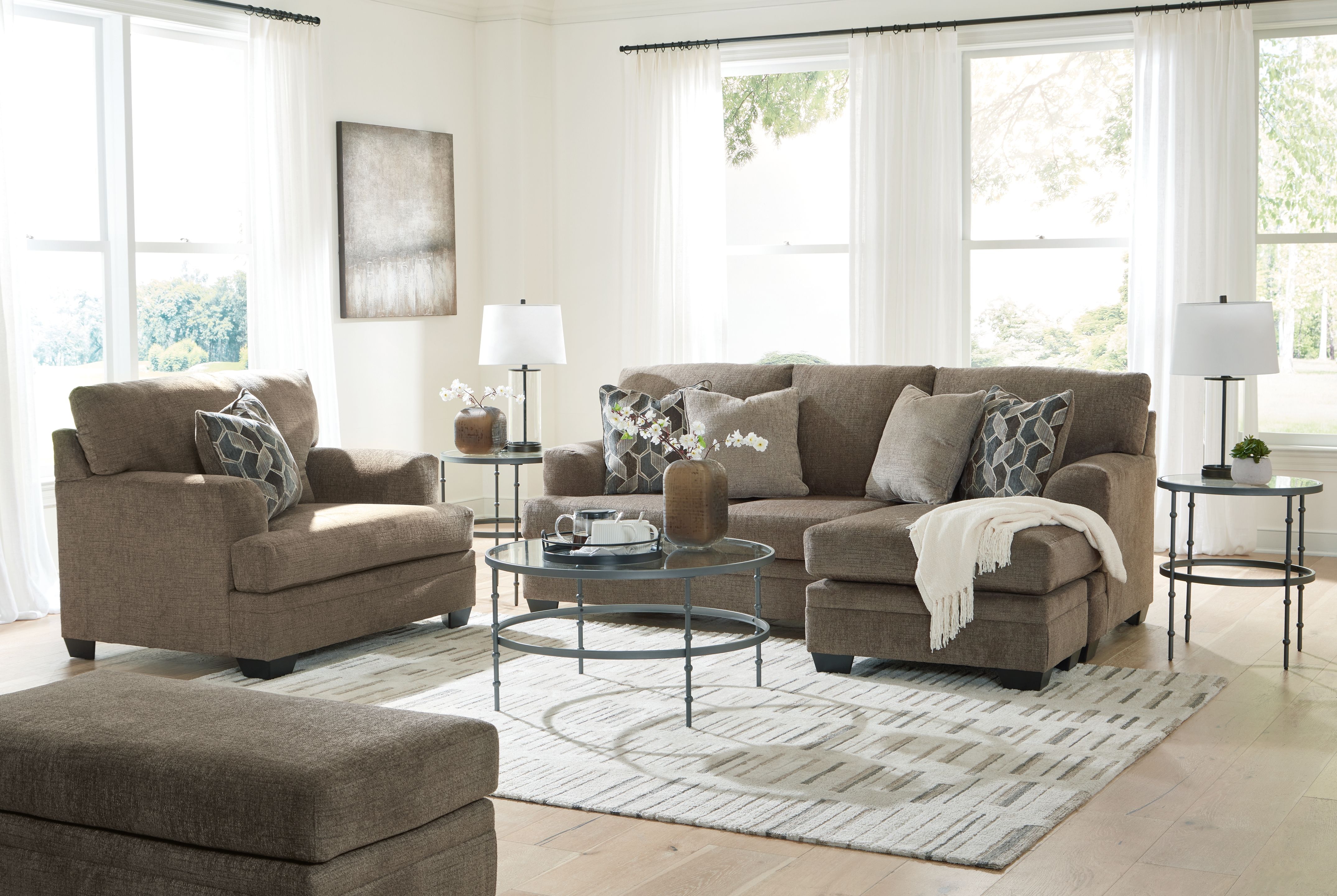 3 Pc · Sofa Chaise, Chair And A Half, Ottoman