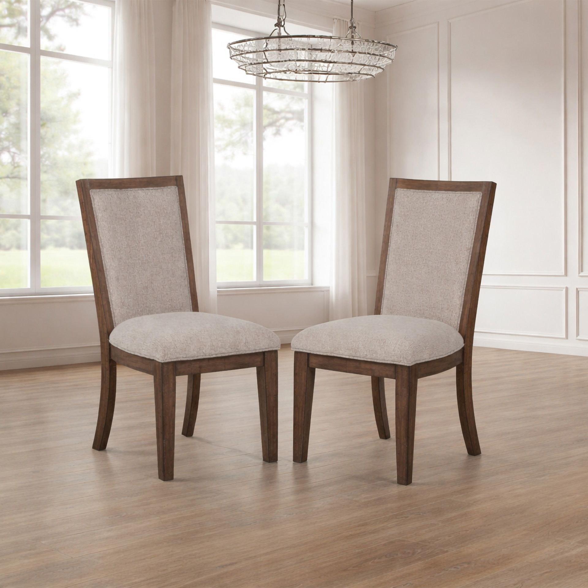 Augusta - Upholstered Side Chair (Set of 2) - Rustic Brown, dark brown
