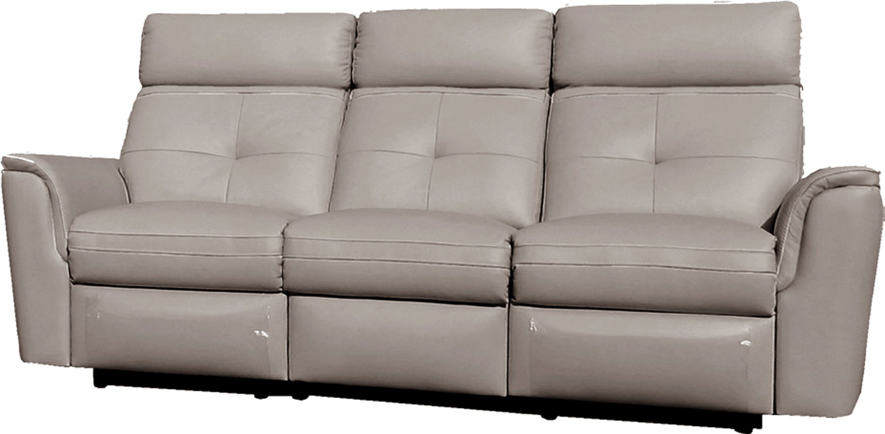 8501 - Sofa With 2 Manual Recliners - Light Gray