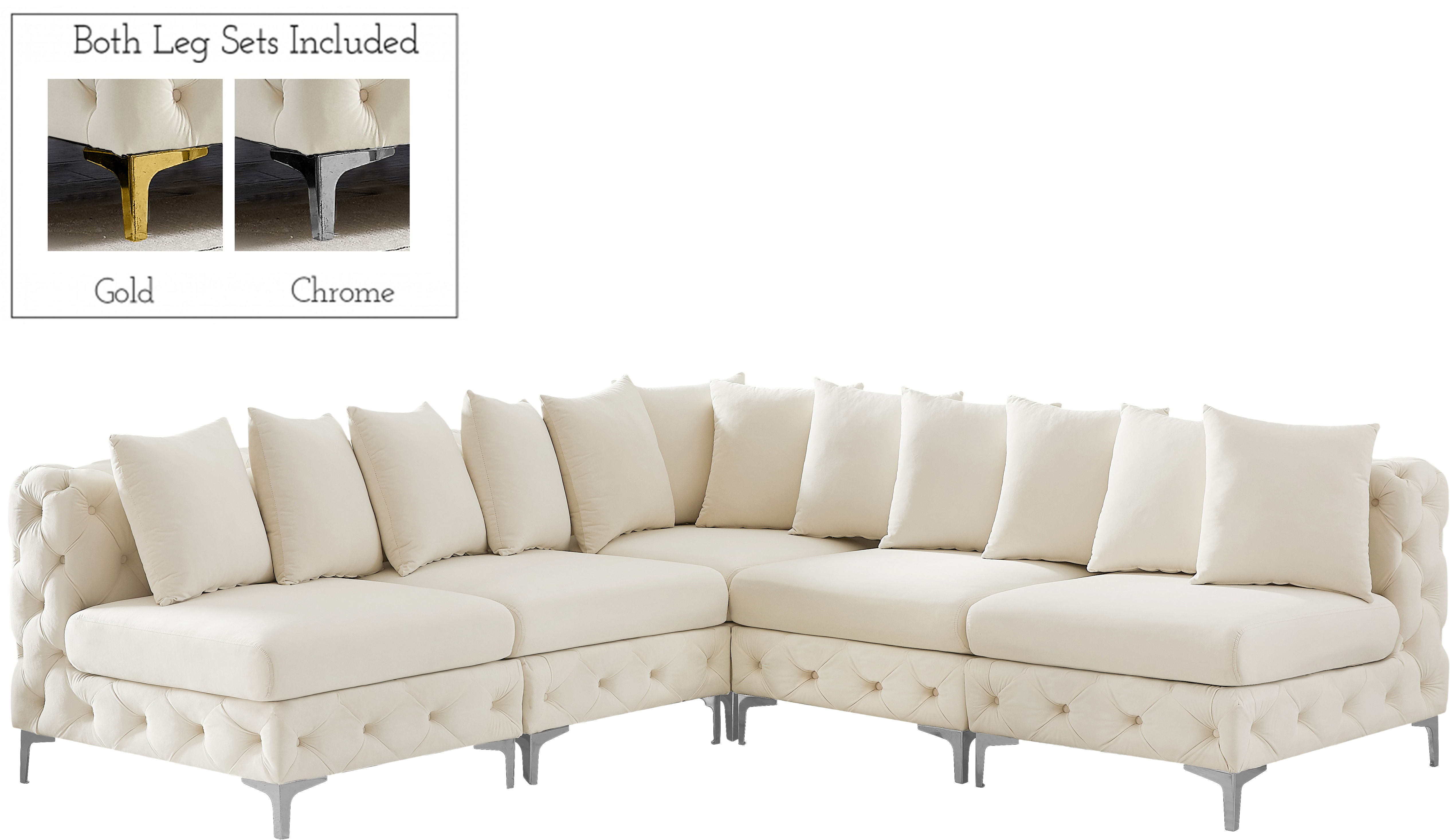 Tremblay - 5 Piece Modular Corner Armless Sectional - Cream