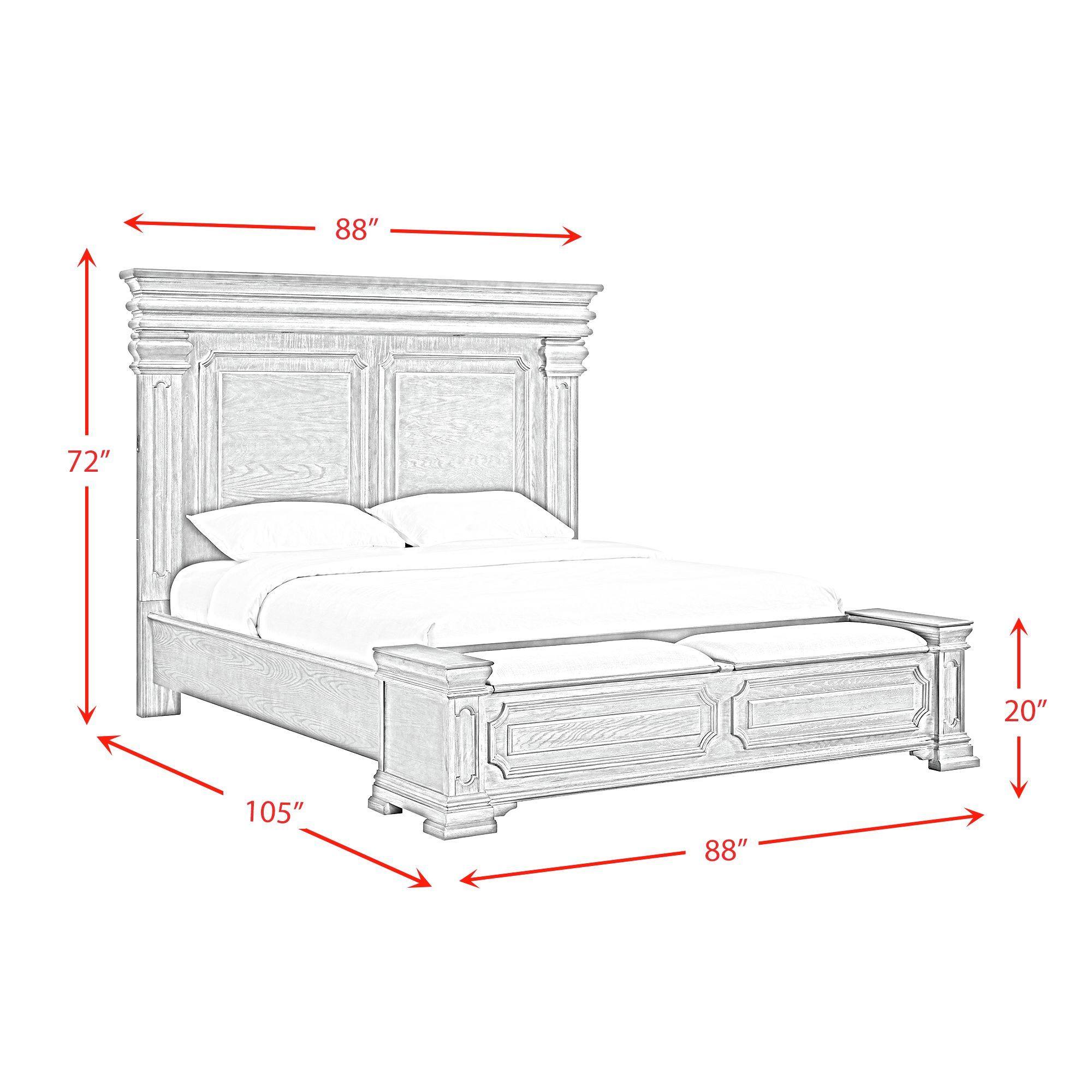 Kings Court - King Storage 4 Piece Bedroom Set With 2 Nightstands & Dresser - Black