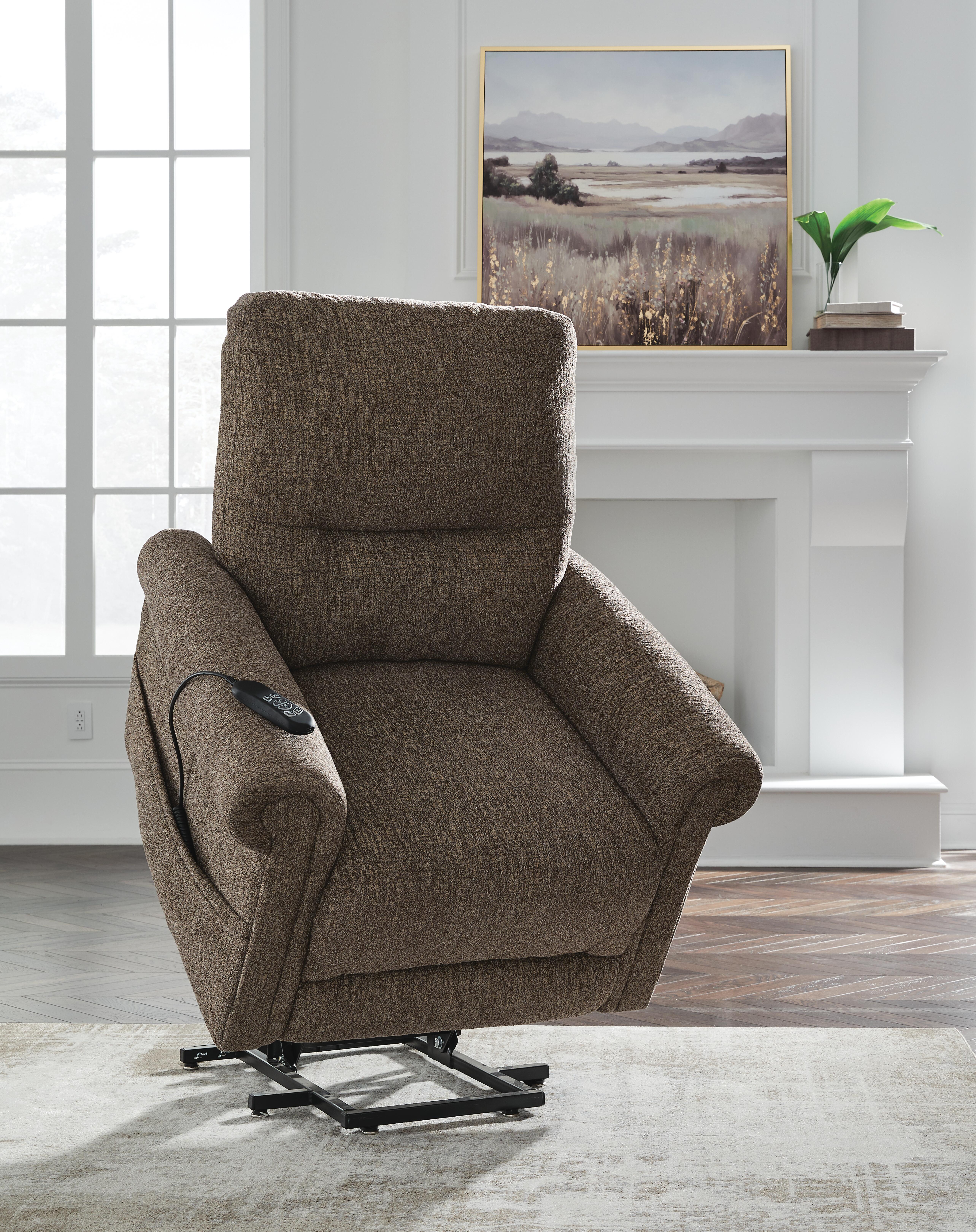 Ashley Furniture Aureta - Power Lift Recliner - Earth - Image 10