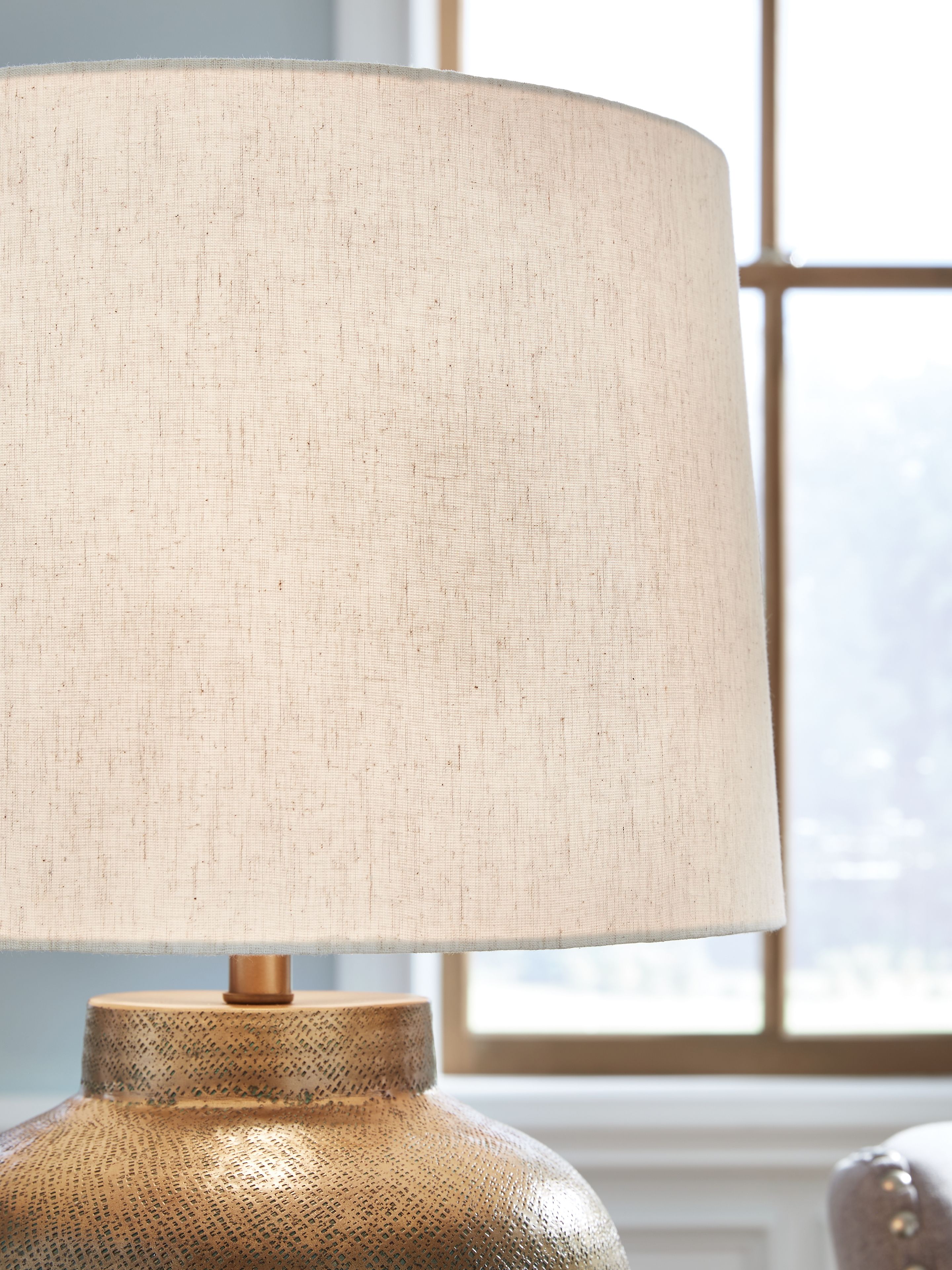 Ashley Furniture Madney - Metal Table Lamp - Antique Gold Finish - Image 3